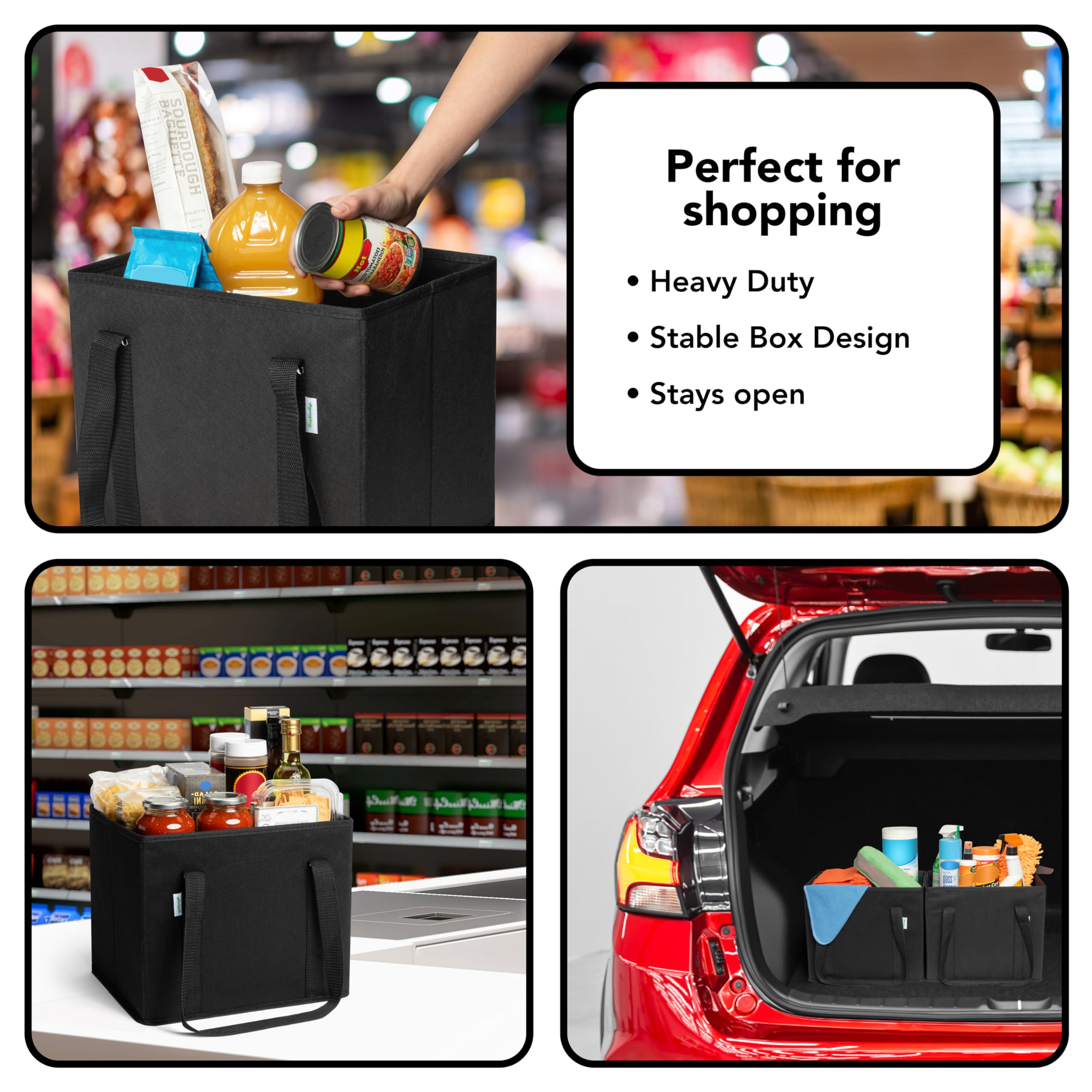 Eco-Friendly Reusable Grocery Bags & Shopping Totes - Durable Foldable Bags for Groceries, Shopping, Beach & Travel - Perfect for Sustainable Lifestyle & Zero Waste Living