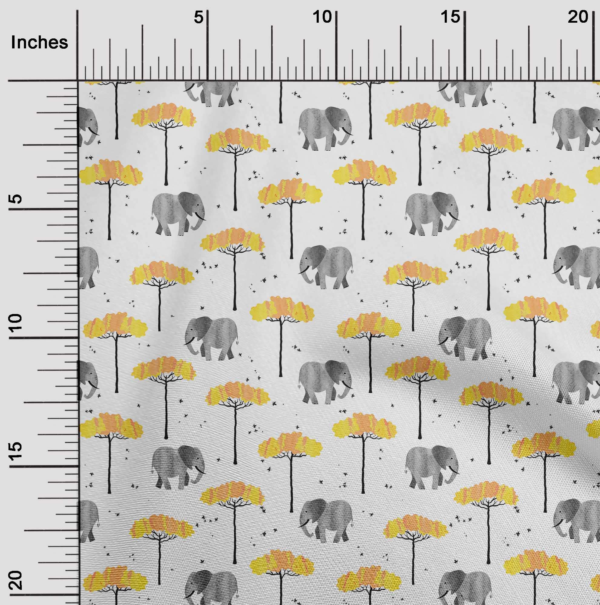 Premium 100% Cotton Cambric Yellow Fabric for Kids - Soft Printed Animal Design DIY Sewing Material by The Yard (42 Inch Wide) - Perfect for Children's Clothing, Quilting & Craft Projects