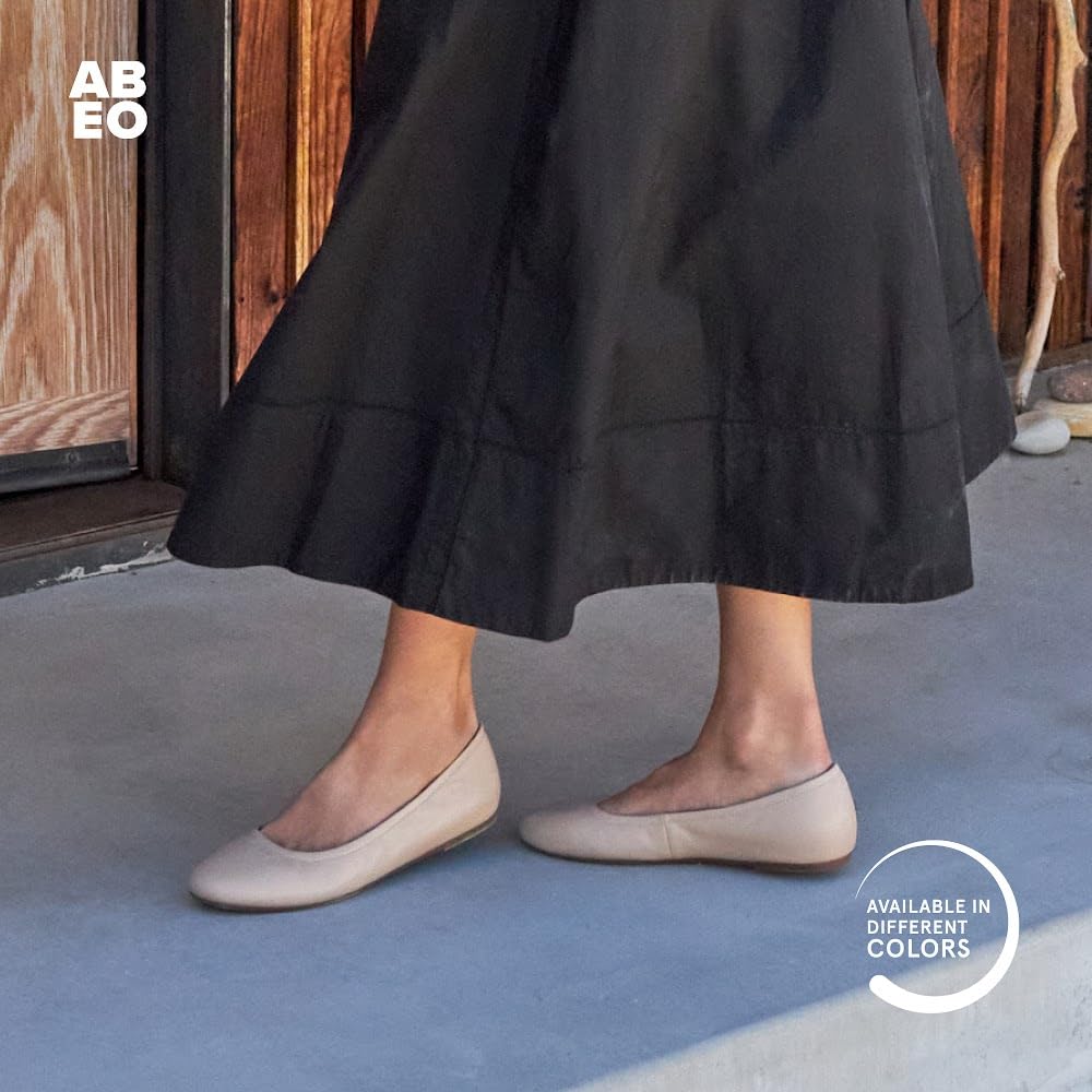 ABEO Promenade Women's Ballet Flats with Metatarsal Support | Comfortable Walking Shoes for Ball of Foot Pain Relief | Built-in Cushion Pads for All-Day Wear | Perfect for Work, Travel & Casual Outfits