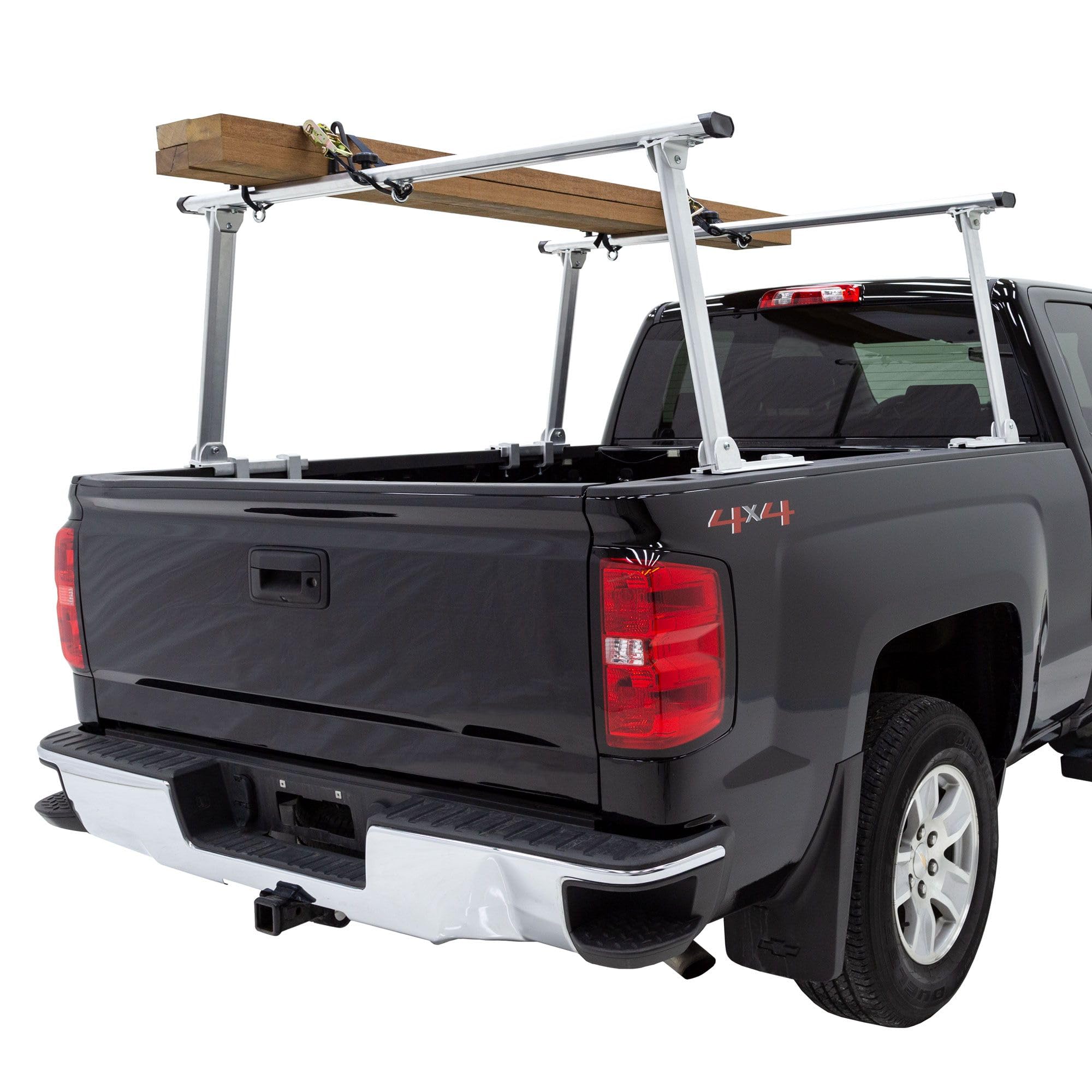 ATR-Rack-V2 Aluminum Universal Truck Ladder Rack - 800 lb Capacity Heavy Duty - No Drill C-Clamp Installation - Built-in Tie-Down for Lumber, Kayaks, Canoes - Perfect for Construction, Camping & Outdoor Adventures