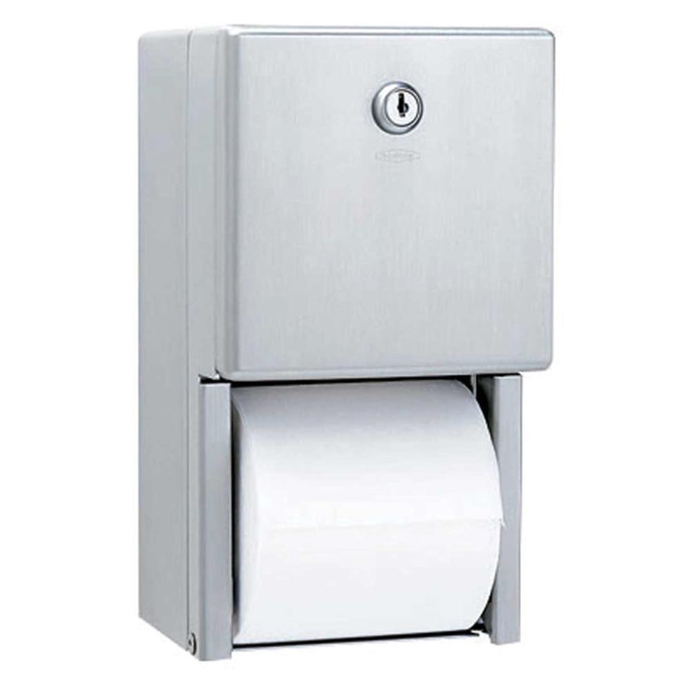 Bobrick B2888 ClassicSeries Toilet Paper Dispenser - Multi Roll Surface Mounted Satin Stainless Steel - Ideal for Commercial Restrooms, Offices & Public Washrooms