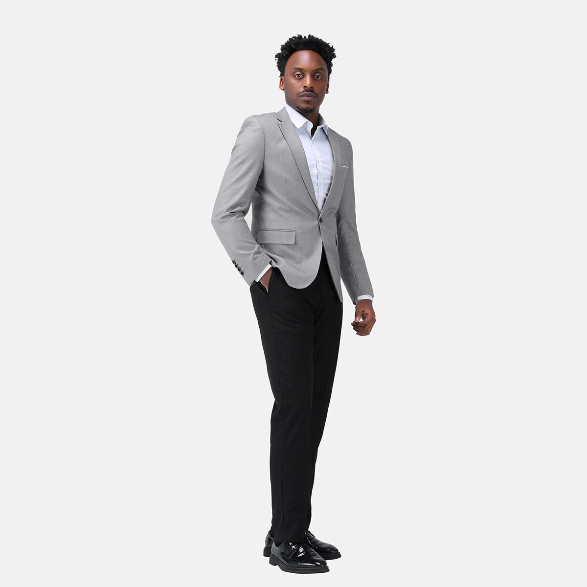 Light Grey Stylish One Button Casual Blazer for Women - Perfect for Office, Business Meetings & Smart Casual Outfits