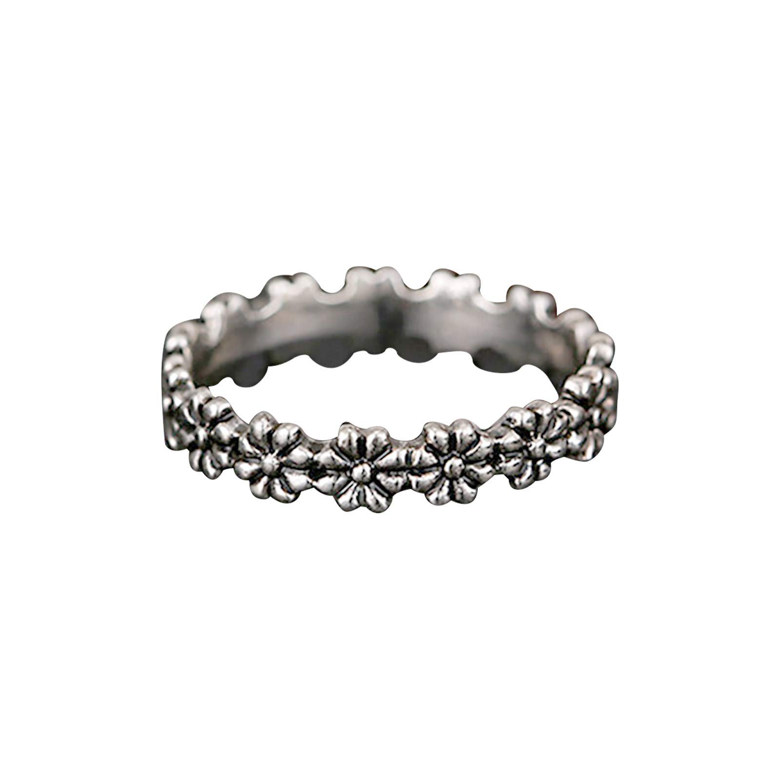 Trendy Vintage Gold & Silver Daisy Flower Rings for Women - Dainty Sunflower Wedding Band, Stackable Boho Jewelry for Everyday Wear, Anniversary Gifts & Bridal Accessories