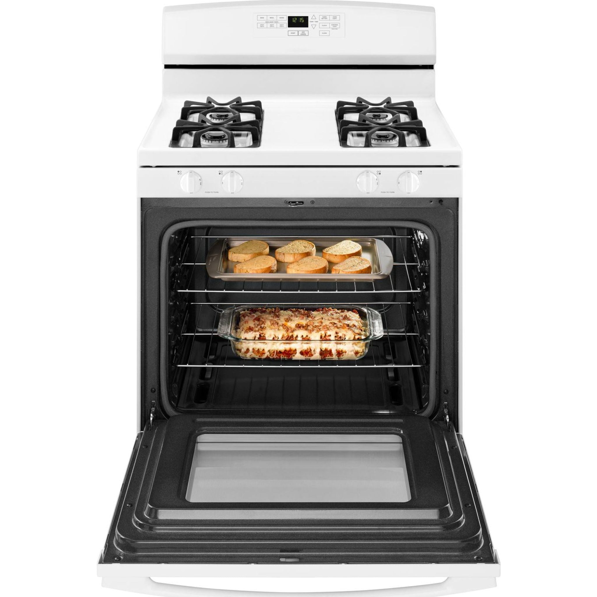 Amana AGR6603SFW 30 Inch Gas Range - White | 5 Burner Stove with Convection Oven | Perfect for Home Kitchen & Restaurant Cooking