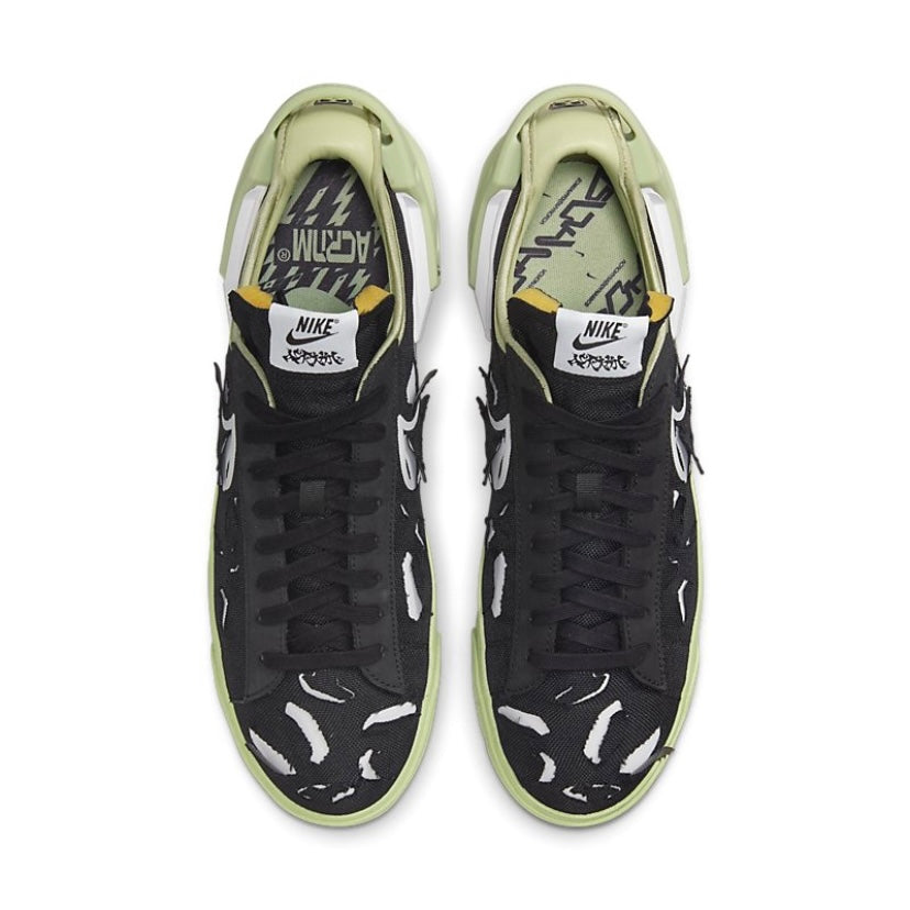 Nike Blazer Low Acronym Sneakers - Black Olive Aura Colorway | Men's & Women's Casual Shoes for Streetwear & Urban Fashion