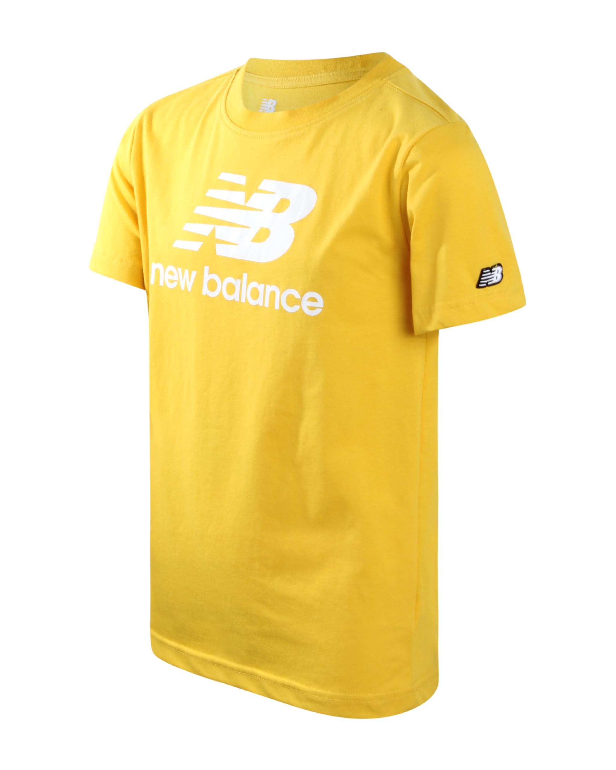 New Balance Boys' Cotton Core Stacked Logo Athletic T-Shirt - Youth Crewneck Short Sleeve Tee (Sizes 8-20) - Perfect for School, Sports & Casual Wear