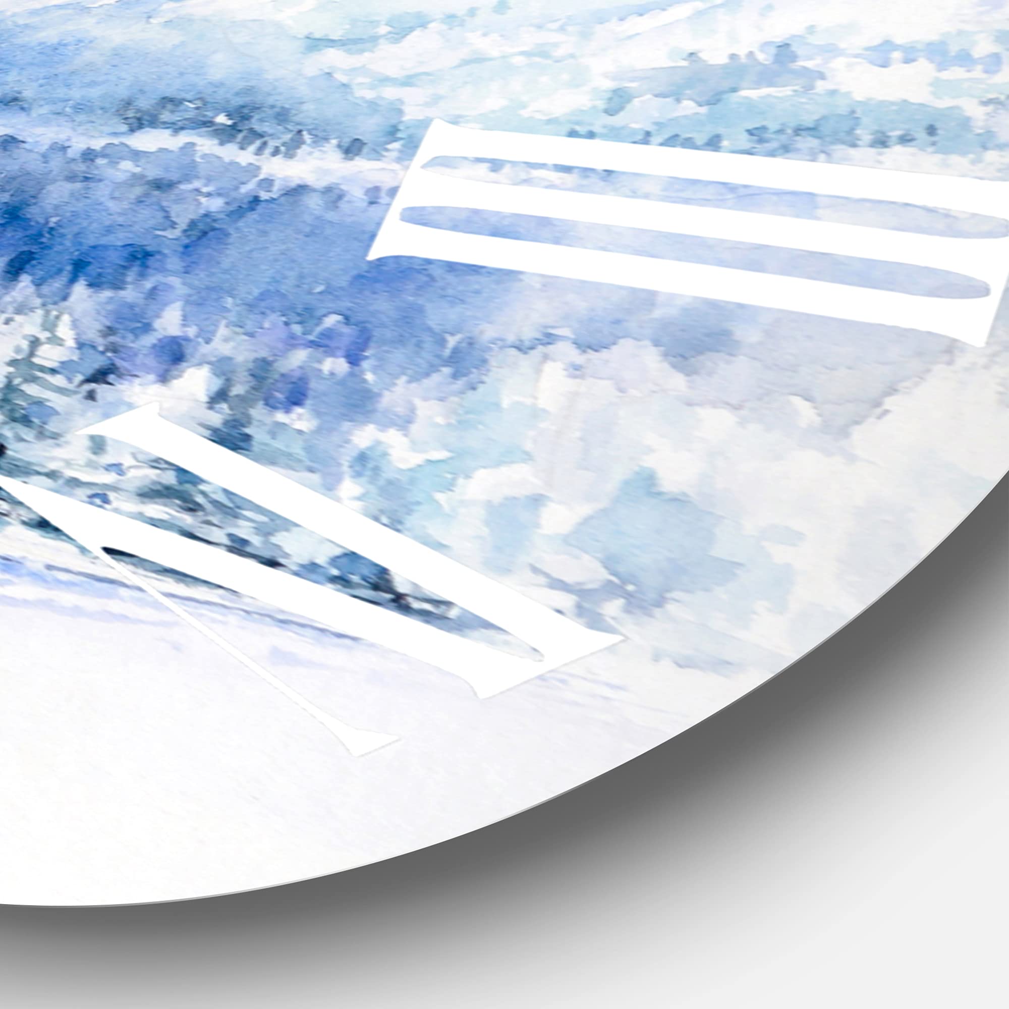 DesignQ Traditional Wall Clock - Winter Mountain Landscape with Wooden House - Large Nature-Themed Wall Clock for Home & Office Decor - Perfect for Living Room, Bedroom, and Cabin