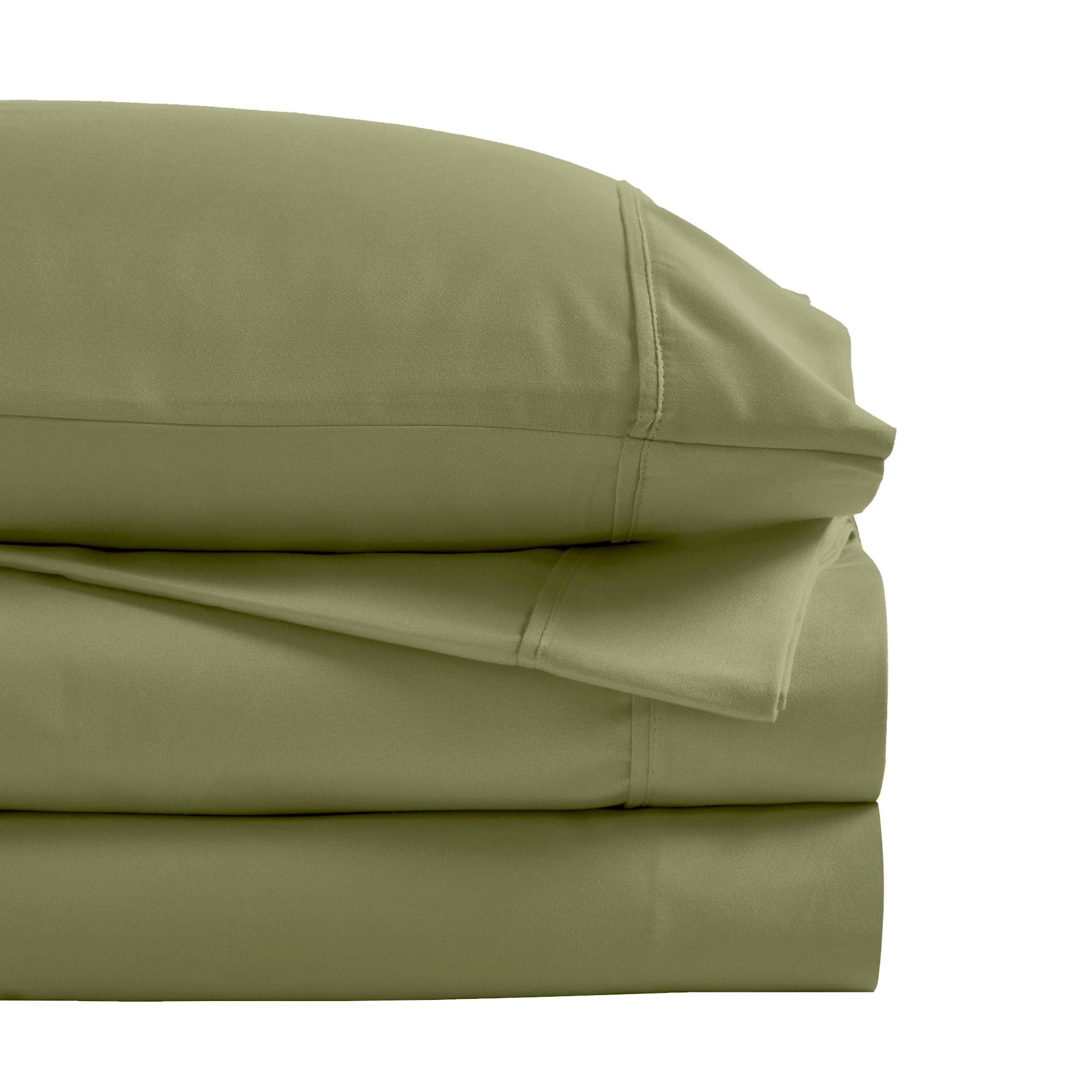 1200 Thread Count Cotton Rich Solid Deep Pocket Bed Sheet Set - Queen Size, Ultra Soft & Breathable - Perfect for Luxury Hotels, Guest Rooms & Master Bedrooms