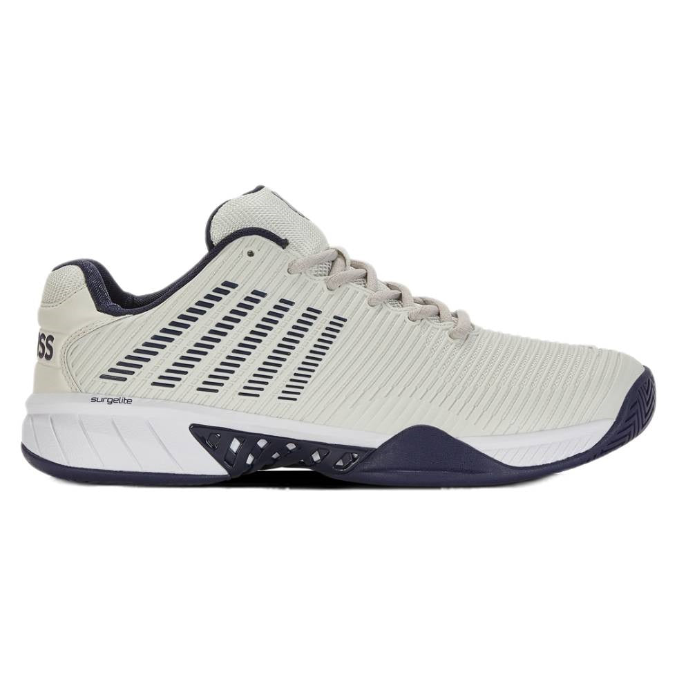 K Swiss Hypercourt Express 2 Wide Men's Tennis Shoes - Lightweight & Durable Court Sneakers for Men in Gray/Blue - Perfect for Tennis, Pickleball & Casual Wear