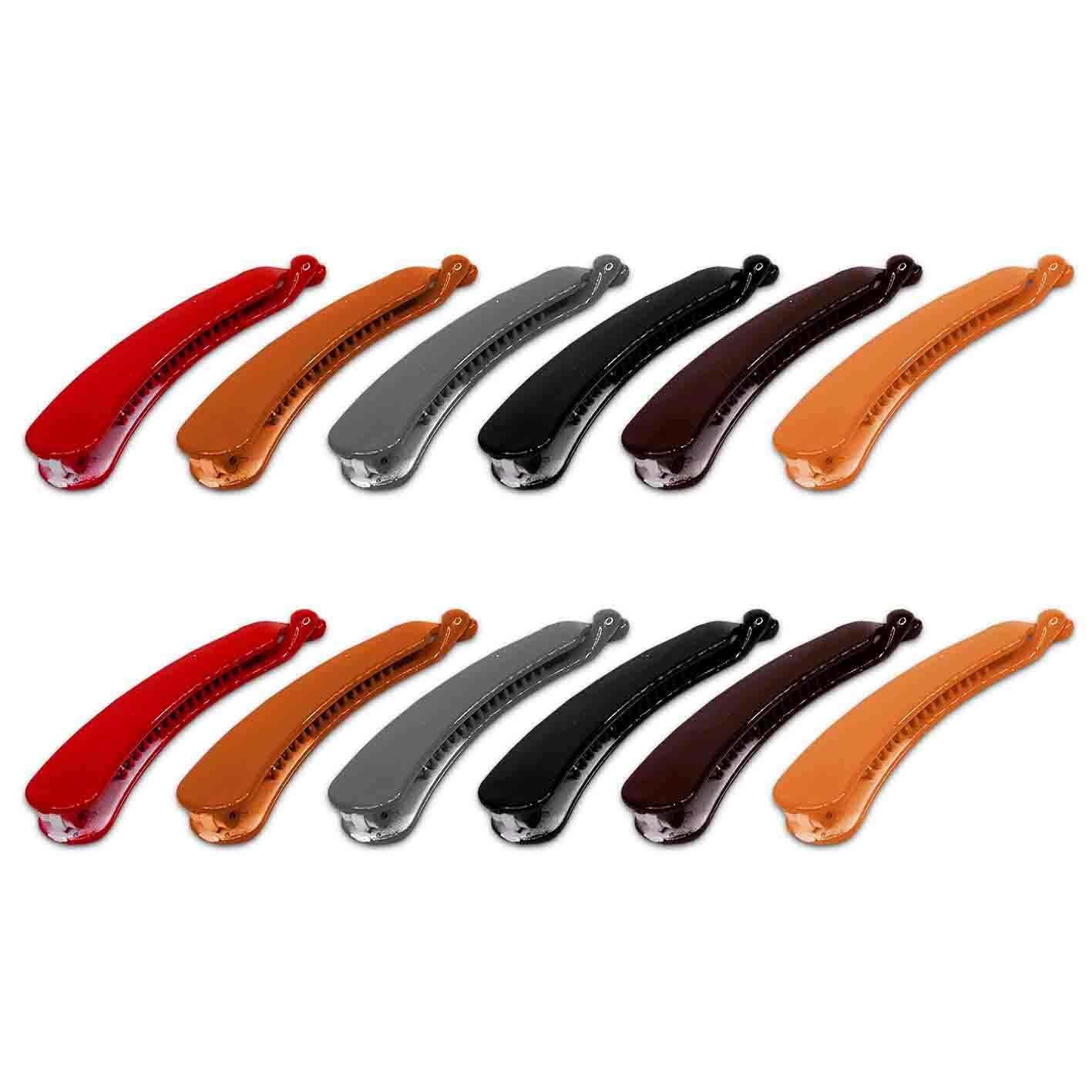 **Uniqon Glossy Sprinkle Hair Clips for Women & Girls - 12 Pack Multi-Color Strong Hold Banana Claw Clutchers - Trendy Fashion Hair Accessories for Everyday, Party & Work**