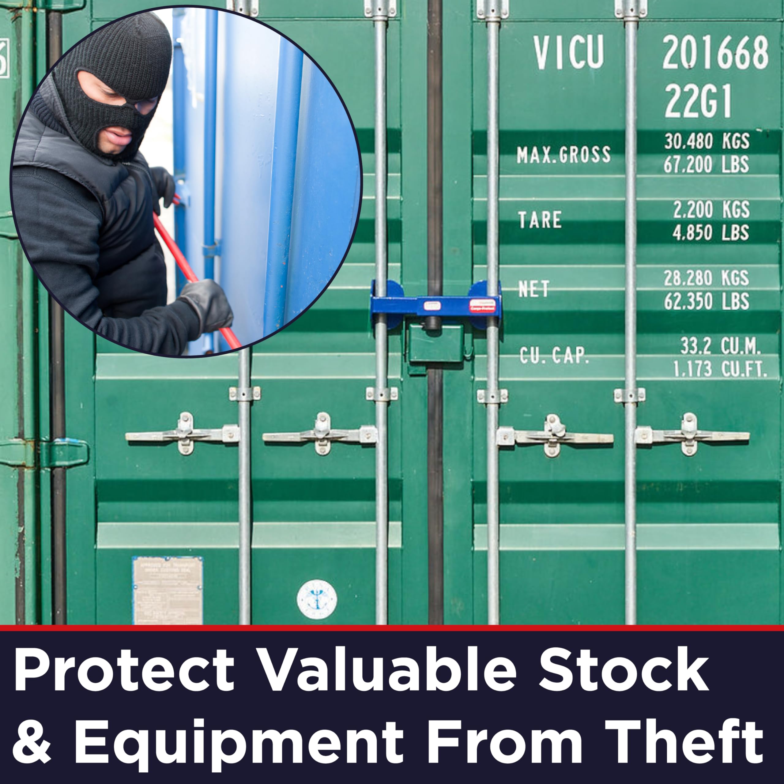 Heavy Duty Shipping Container Lock for Cargo Vans & Semi Trailers | Secure Sea & Box Trailer Door Locks with Key | Ideal for Logistics, Transport Security & Storage Protection