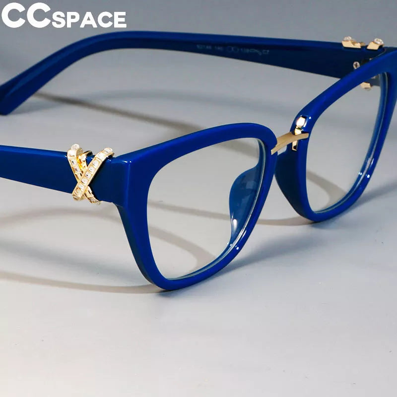 CCspace Women's Full Rim Cat Eye Polycarbonate Reading Glasses R45605 - Fashionable +1.00 to +3.50 Magnification for Reading, Work & Computer Use