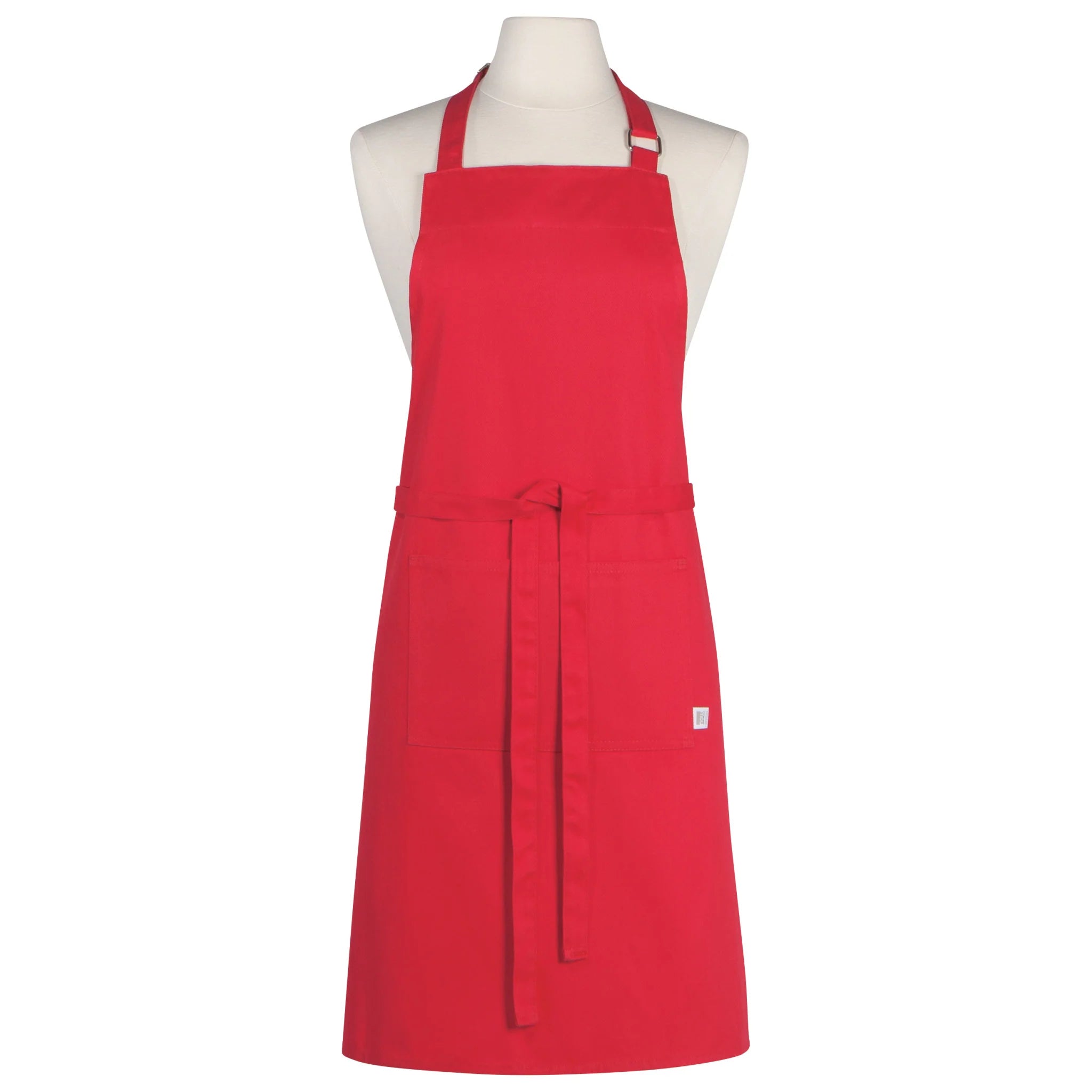 Now Designs Premium Cotton Chef's Apron - Red | Professional Kitchen Apron for Cooking, Baking & Grilling | Ideal for Home Chefs & Restaurant Use