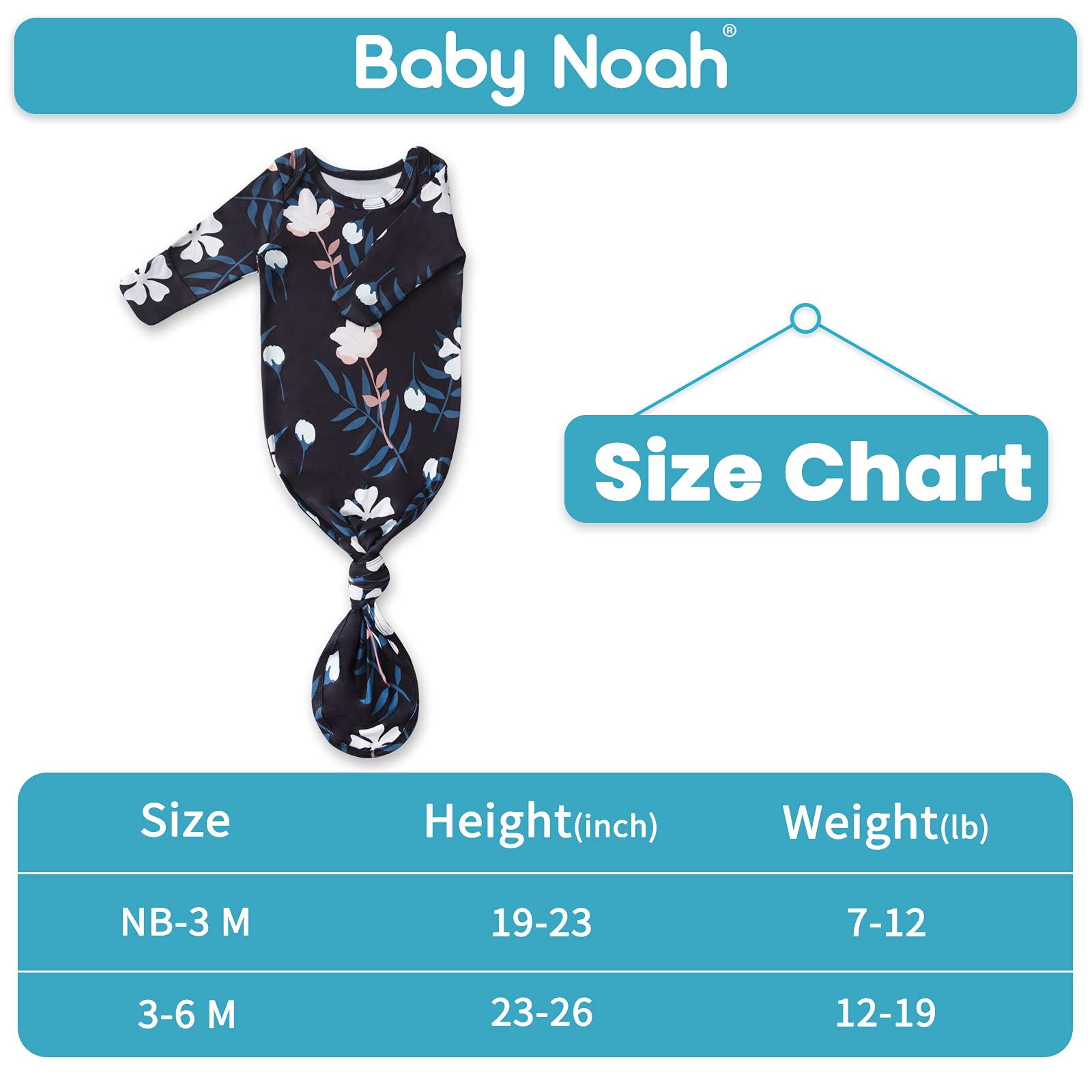 Soft Baby Knotted Gown for Newborn Girls - Hospital Outfit with Mittens for Comfort & Warmth