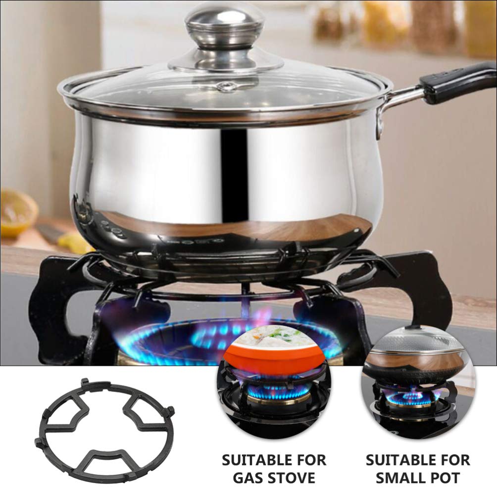 SOLUSTRE 2-Pack Universal Gas Stove Bracket - Heavy Duty Stainless Steel Wok Ring & Pot Stand for Gas Range Cooktop - Compatible with Cast Iron Pans & Cookware - Perfect for Stir-Frying, Steaming & Outdoor Camping Cooking