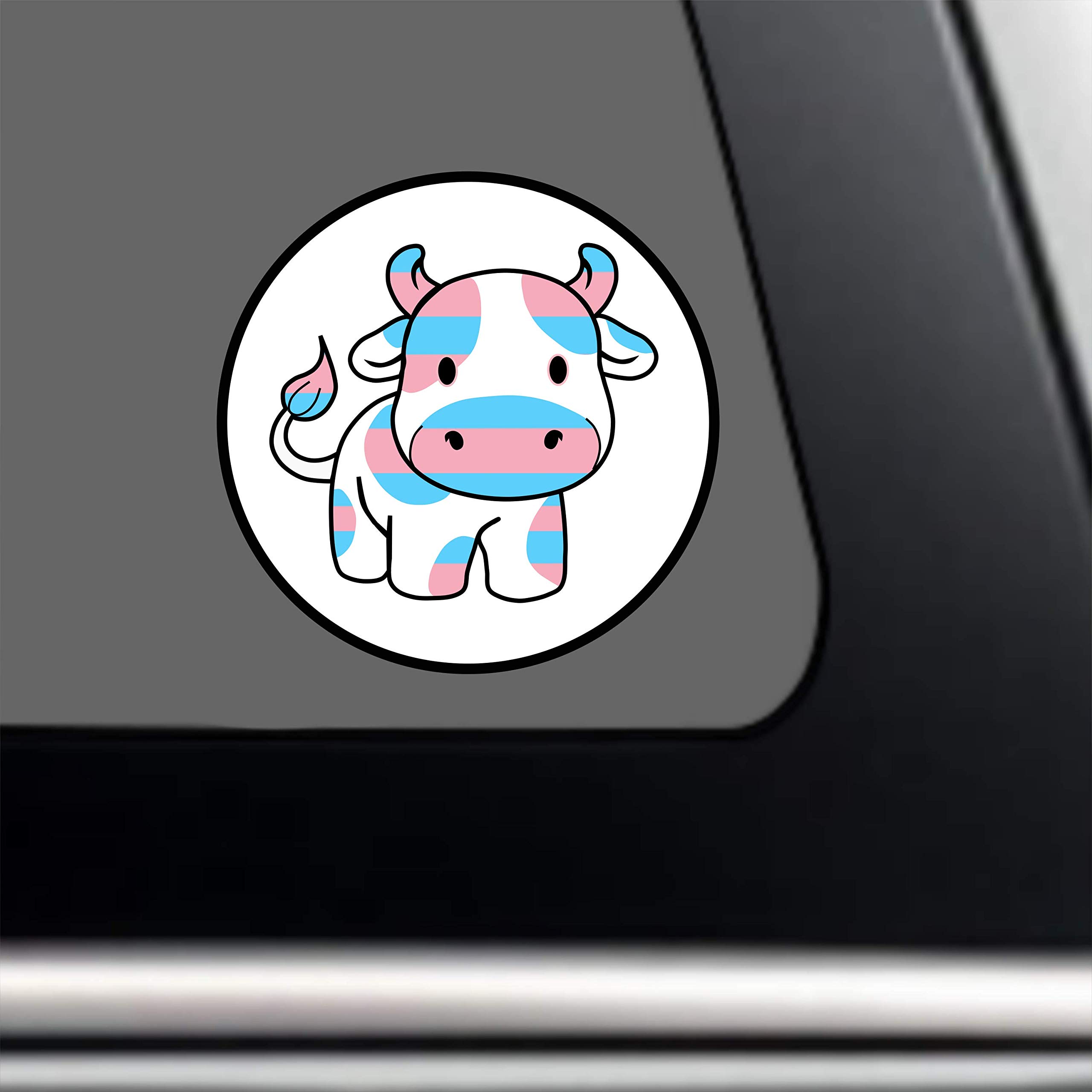 Rainbow Cow LGBTQ Pride Bumper Sticker - 3x3 Inch Premium Vinyl Decal for Cars, Windows, Bottles, Mirrors | Waterproof & Durable Gay Pride Sticker for Outdoor Use, Events & Home Decor