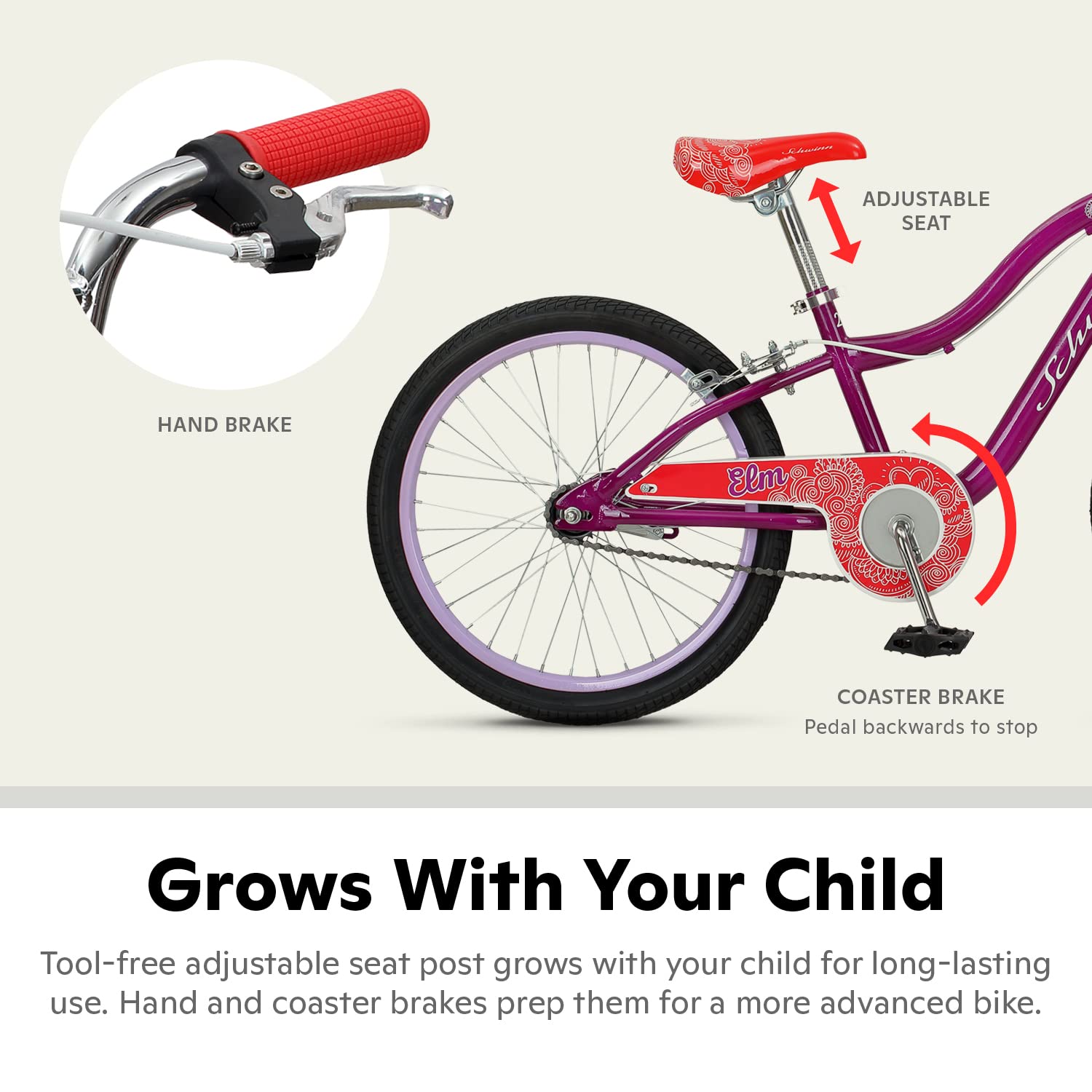 Schwinn Koen & Elm Big Kid Bike - 24 Inch Boys & Girls Bicycle for Ages 8-12 - Lightweight Aluminum Frame with Training Wheels - Perfect for Neighborhood Rides, Park Trails & Outdoor Adventures