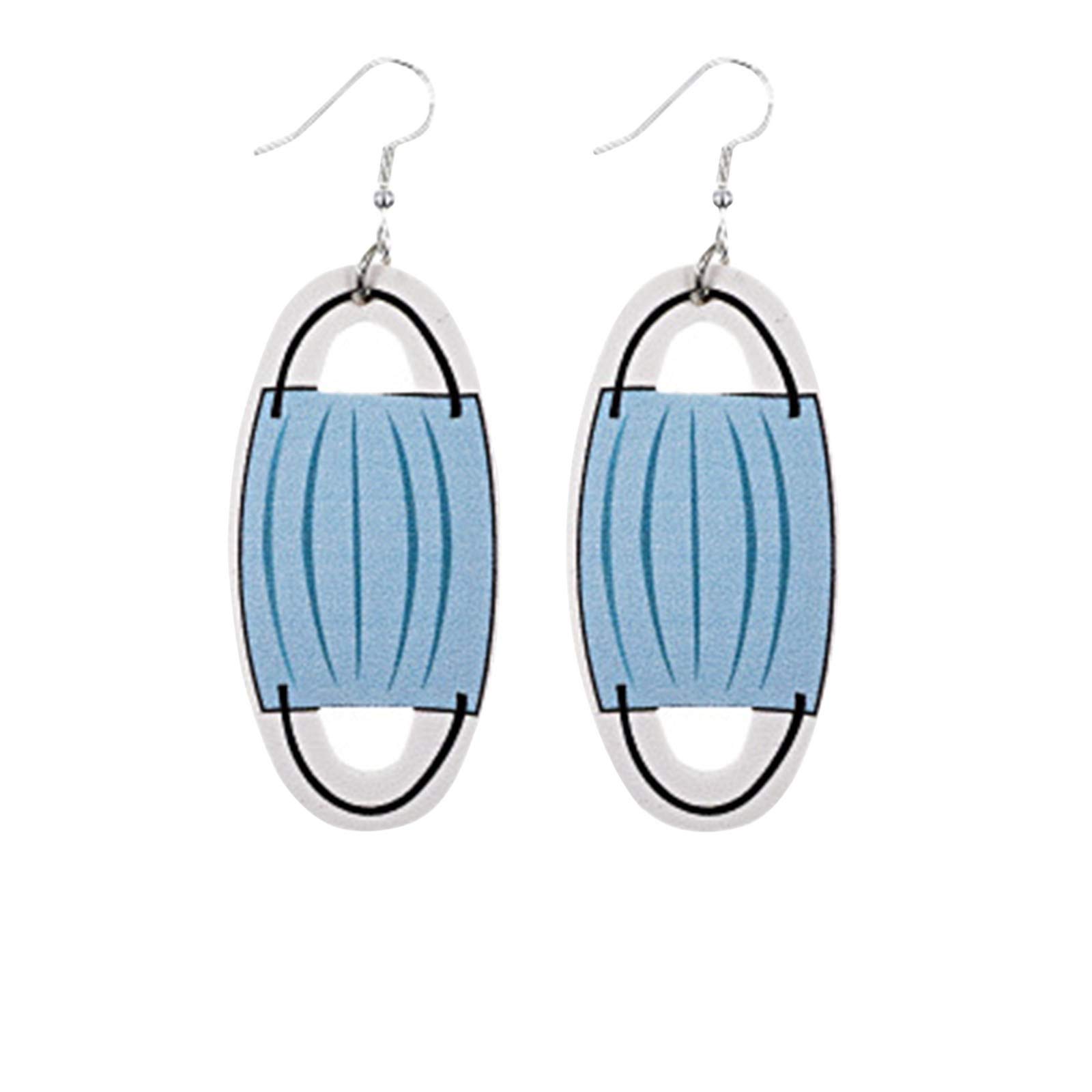 Women's Double-Sided Roll Toilet Paper Face Mask Leather Earrings - Funny Bathroom Accessories for Costume Parties & Practical Jokes