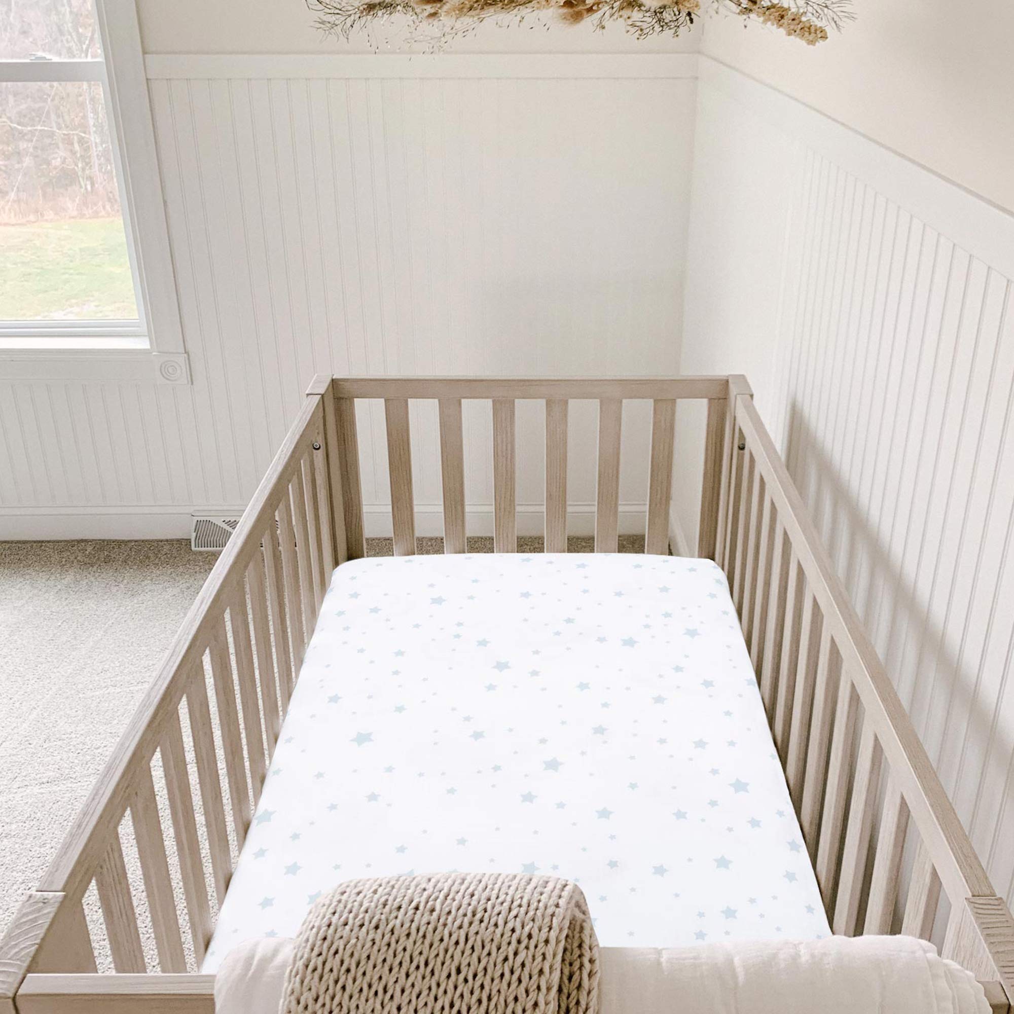 Organic Muslin Cotton Mini Crib Sheets (2-Pack) - Breathable & Soft Baby Bedding for 24
