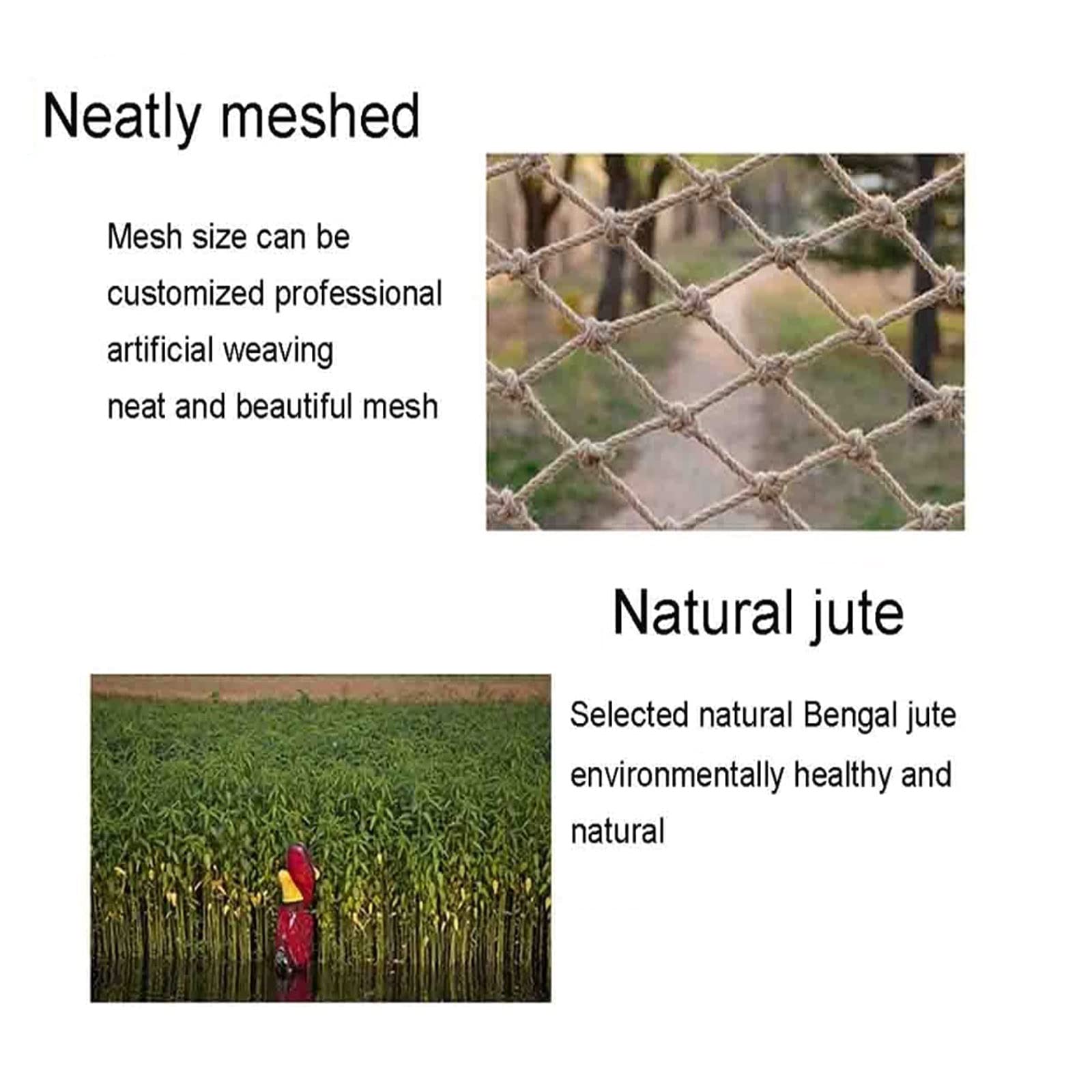 Heavy Duty Climbing Cargo Net - 4x5m (13x16ft) Treehouse Rope Ladder, Kids Playground Safety Net, Plant & Pet Protective Grid - Perfect for Backyard Adventures, Jungle Gyms, and Garden Protection