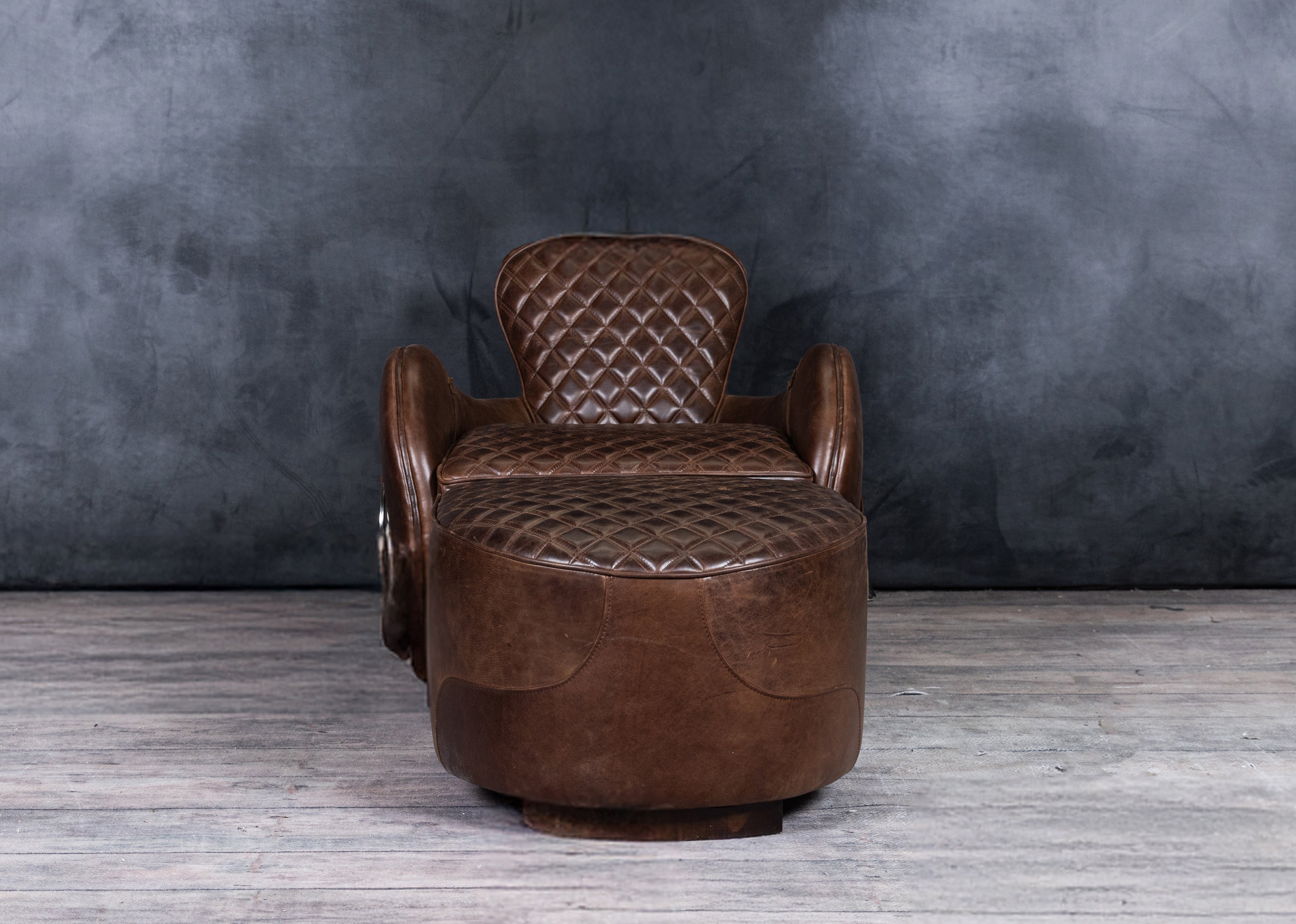 Premium Equestrian Leather Chair & Ottoman Set - Handcrafted Genuine Leather Living Room Seating for Home & Office - Perfect for Lounging, Relaxing & Decorating Your Space