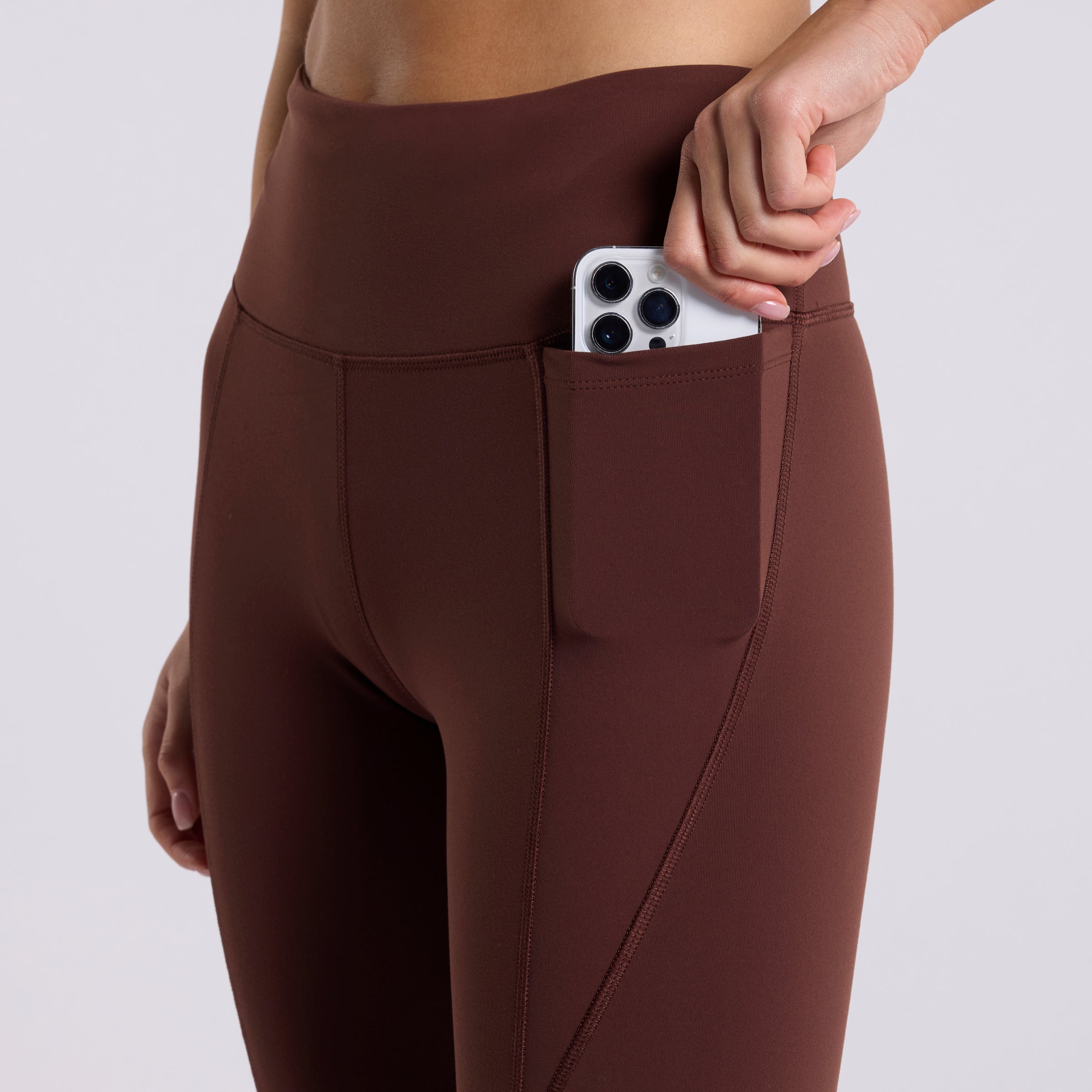 Lux High Rise Bike Shorts for Women - Unearthed Brown - Comfortable Workout & Yoga Shorts for Cycling, Running, and Gym
