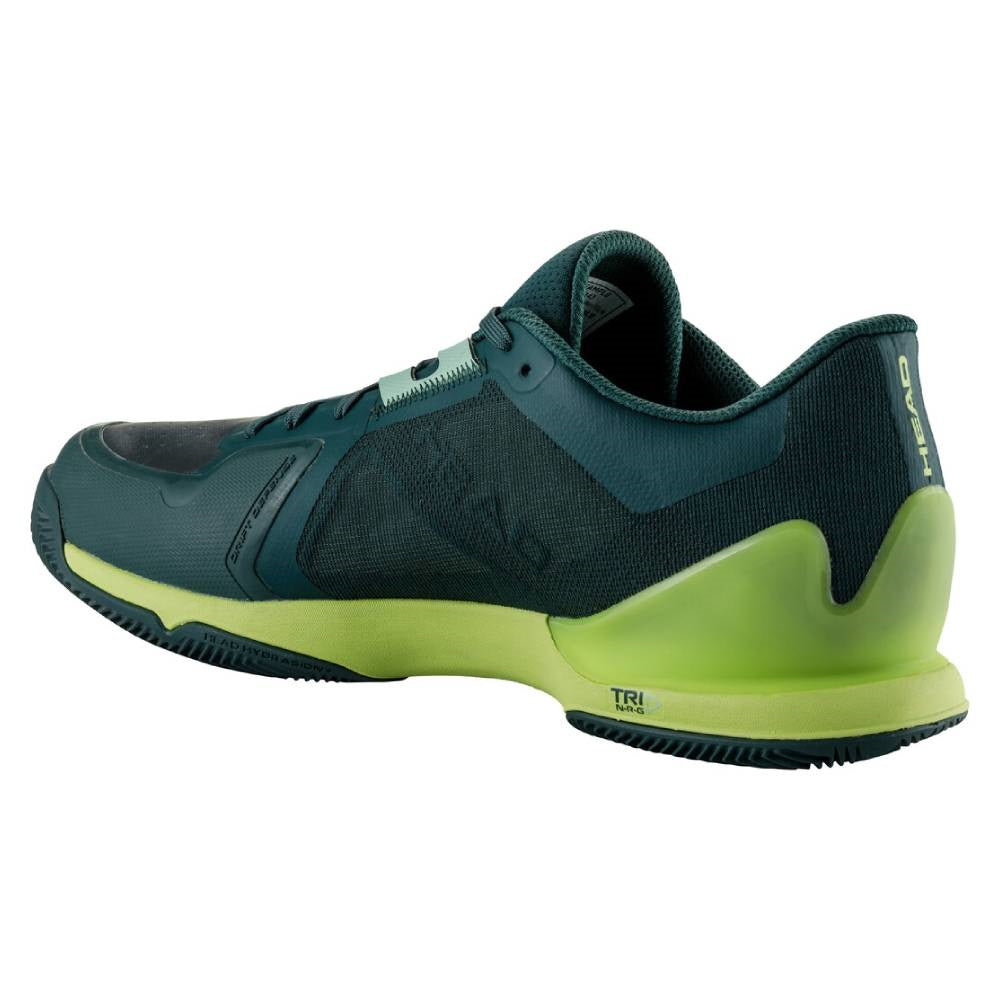 Head Sprint Pro 3.5 Clay Men's Tennis Shoes - Lightweight Performance Court Shoes for Clay Courts - Green - Ideal for Competitive Play & Training Sessions