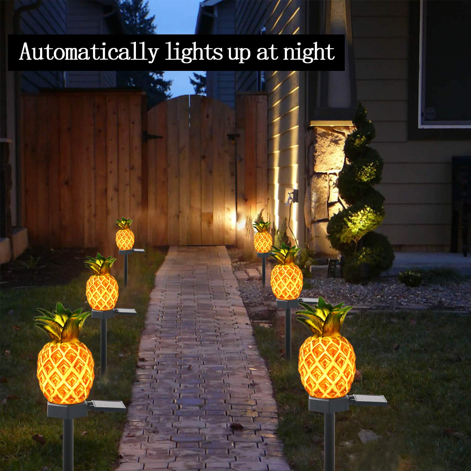 Solar Pineapple Stake Lights - 2 Pack Waterproof Outdoor Garden Decor for Pathway, Yard, Lawn & Walkway | Perfect for Patio, Backyard & Landscape Lighting at Night
