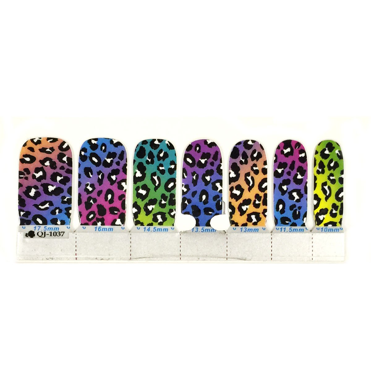 Wrapables Rainbow Leopard Print Nail Wraps - Self-Adhesive Nail Stickers & Decals for Women - Perfect for Parties, Weddings, and Everyday Nail Art Designs