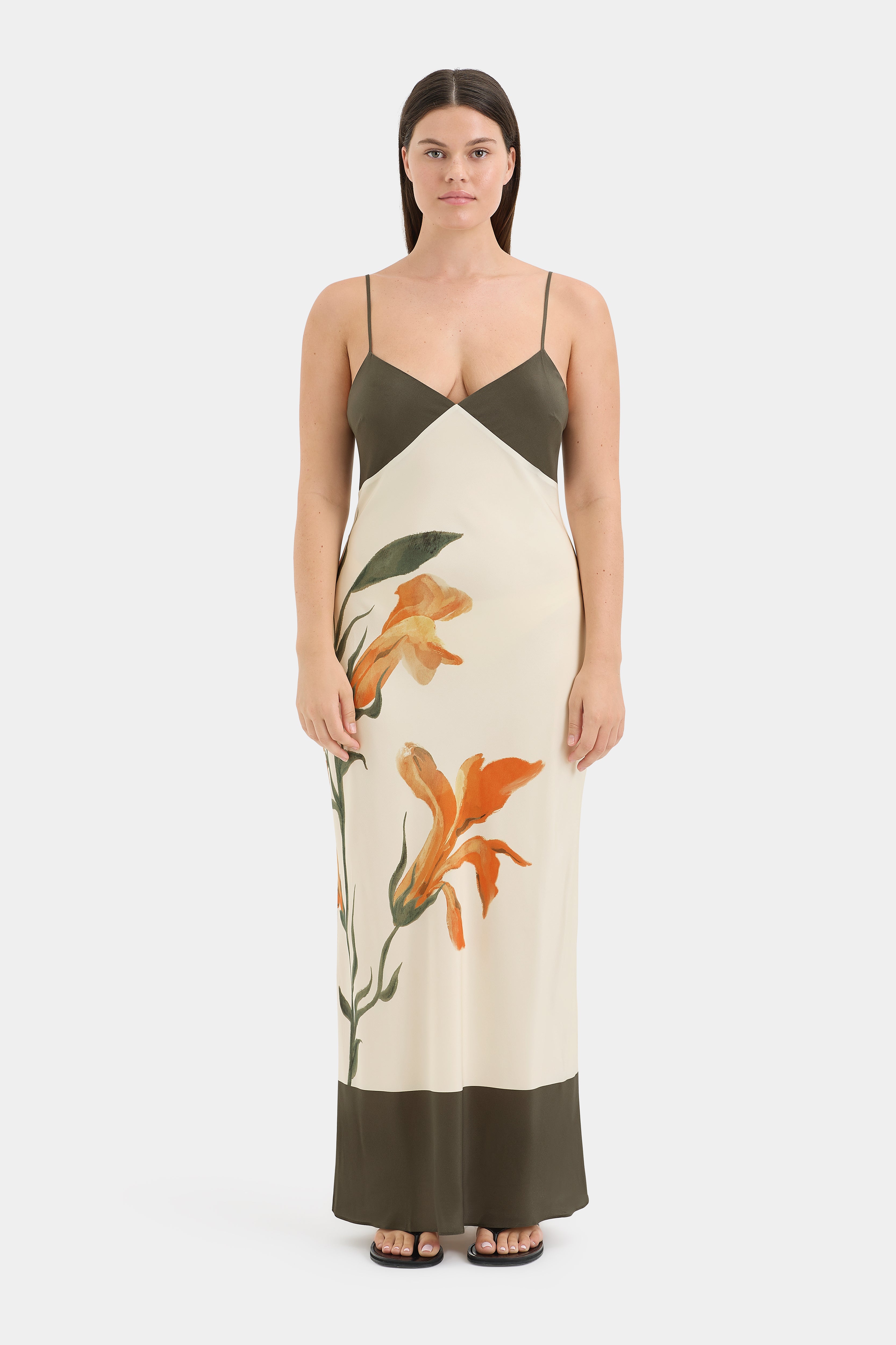 Elegant Constance V Neck Slip Dress for Women - Flowy Summer Midi Dress with Adjustable Straps | Perfect for Weddings, Date Nights & Beach Vacations