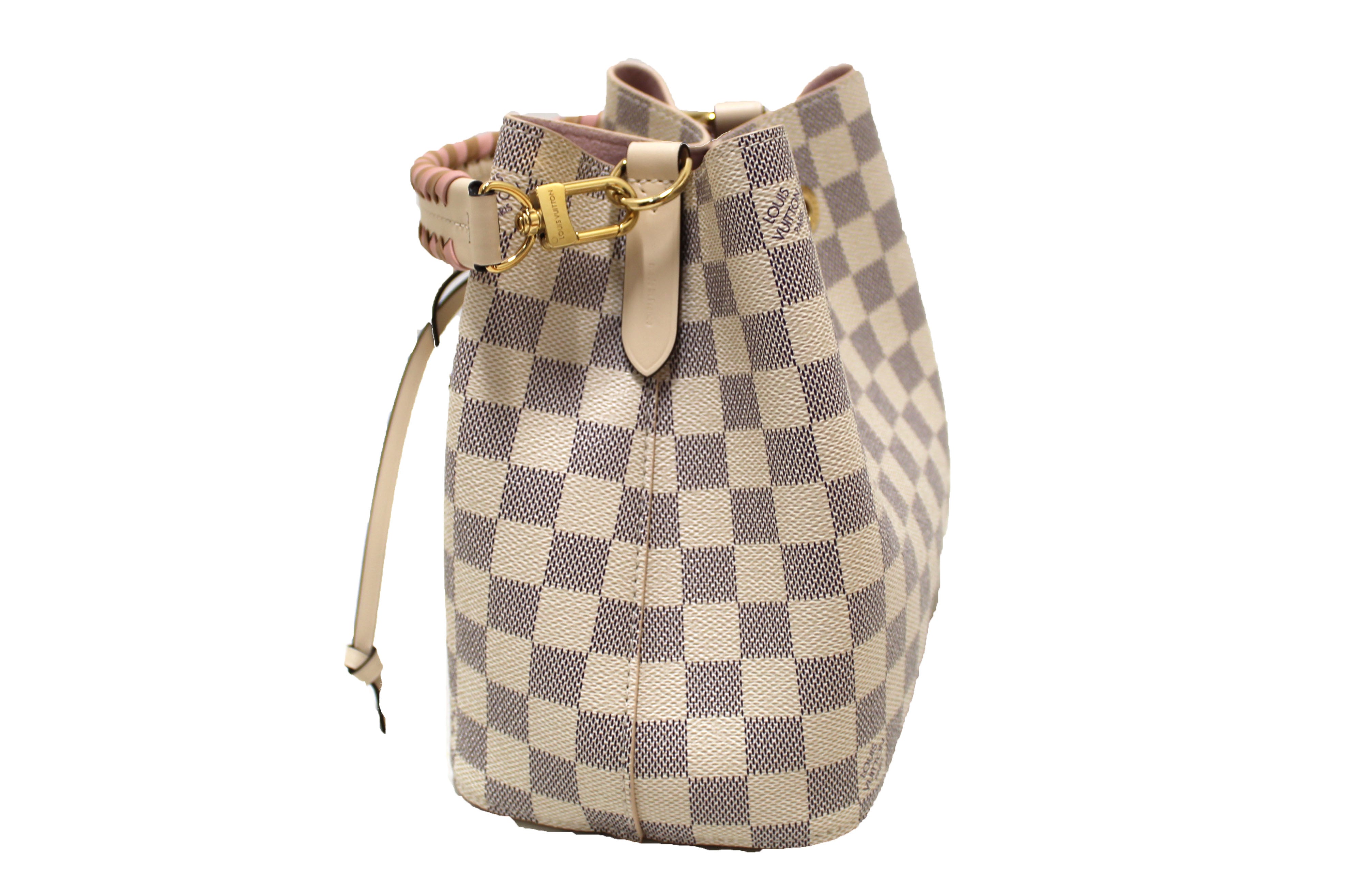 Authentic Louis Vuitton Damier Azur Canvas NeoNoe BB Crossbody Bag with Braided Handle - Luxury Designer Handbag for Women, Perfect for Work, Travel & Everyday Use