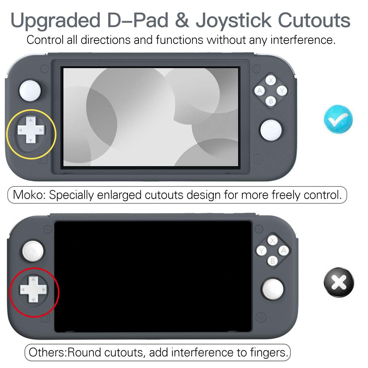 MoKo Silicone Protective Case for Nintendo Switch Lite - Shock-Absorption, Anti-Scratch & Non-Slip Cover (Gray) | Perfect for Gaming On-The-Go, Travel Protection & Everyday Use