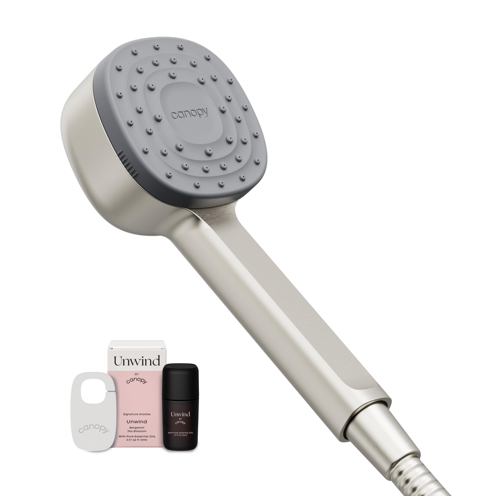 Canopy Handheld Filtered Shower Head with Scalp Massager - High Pressure Shower Filter for Hard Water - Removes Impurities for Healthier Skin, Hair & Scalp - Promotes Hair Growth - Nickel Free - Perfect for Sensitive Skin & Hair Care Routines