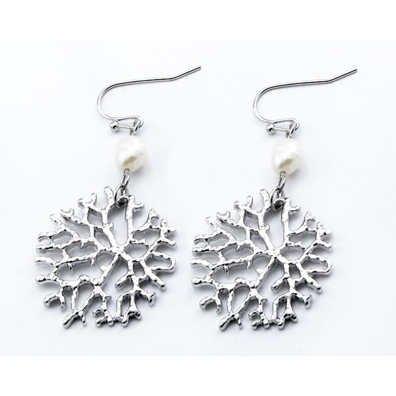 Stylish Coral Earrings in Sterling Silver - Perfect for Beach Weddings, Summer Parties & Boho Fashion