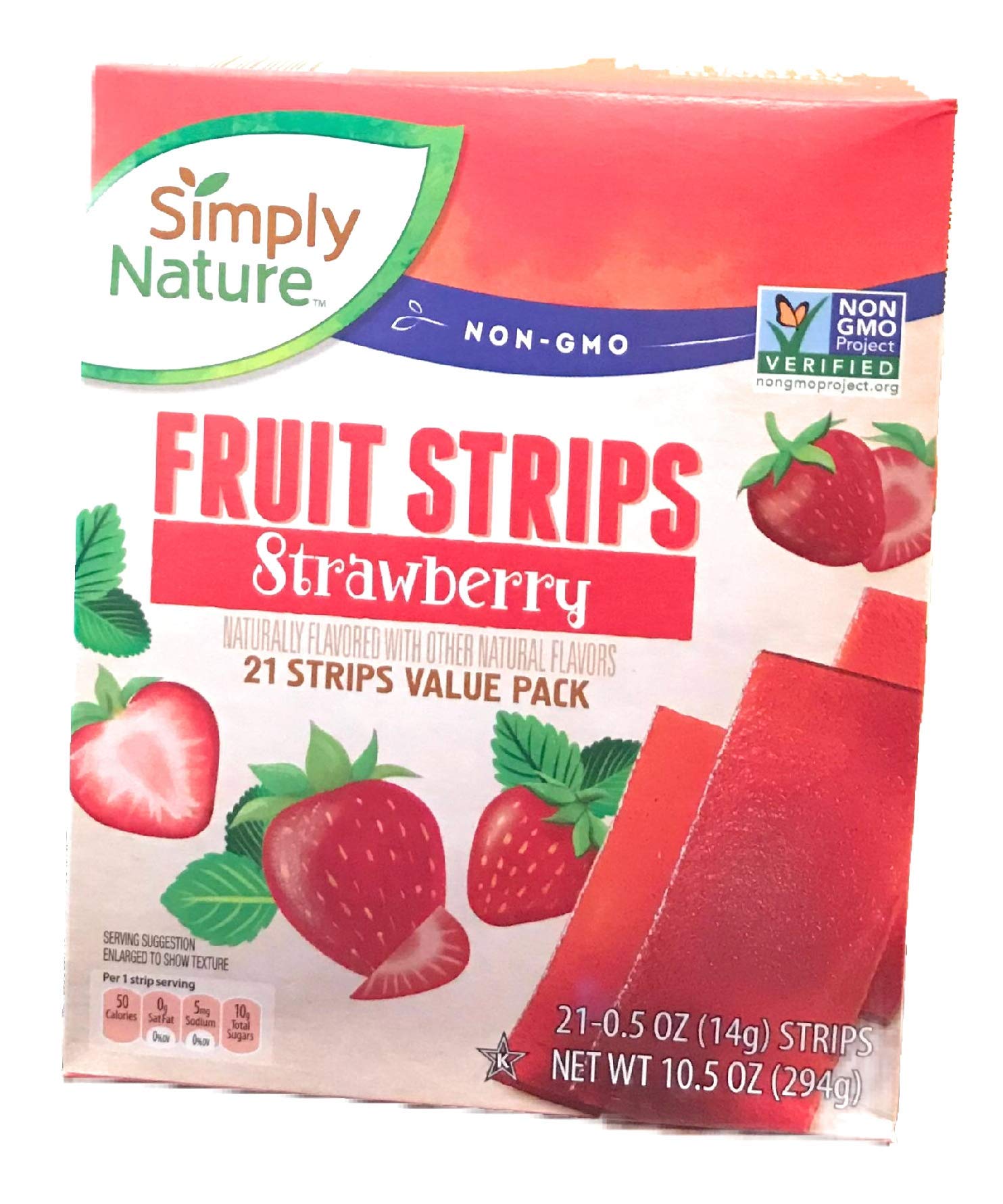 Simply Nature Non-GMO Strawberry Fruit Strips - 10 Pack | Healthy Snacks for Kids, Lunch Box Treats & On-the-Go Energy Boost