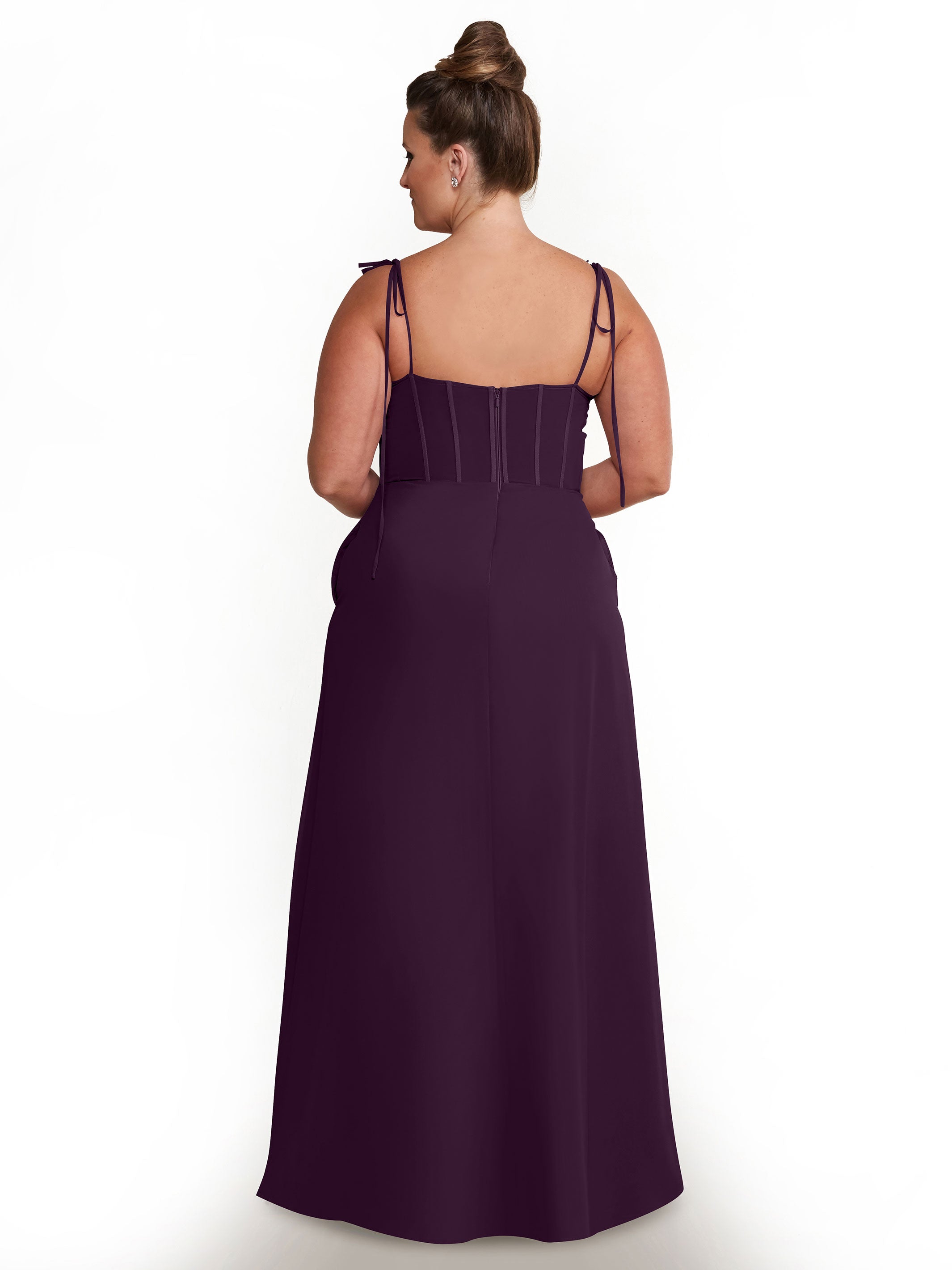 Elegant 80144 Chiffon A-Line Bridesmaid Dress with V-Neck & Spaghetti Straps - Perfect for Weddings, Formal Events & Special Occasions