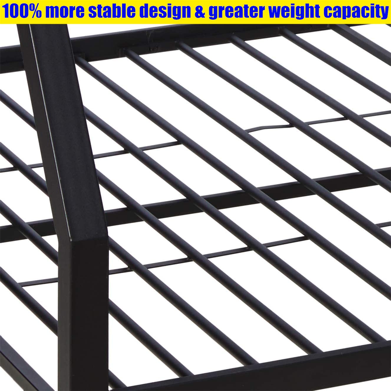 Sturdy Heavy-Duty Metal Queen Bunk Bed Frame - Reinforced Guardrails & Ladder for Kids, Teens & Adults - Twin XL Over Queen Size - Easy Assembly - Durable Thick Steel Construction for Home, Dorm or Guest Room