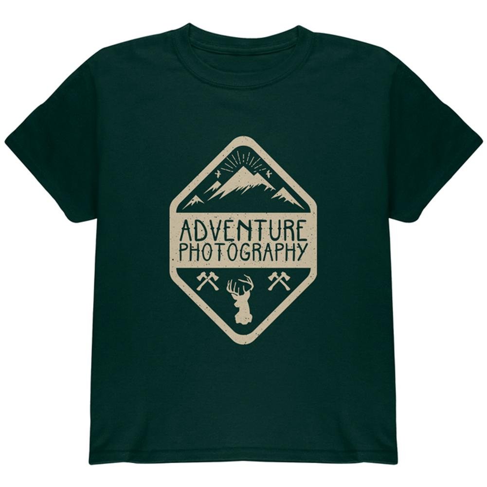 Old Glory Adventure Photography Youth T-Shirt - Forest Green - Comfortable & Stylish Outdoor Travel Tee for Kids - Perfect for Hiking, Camping & Family Adventures