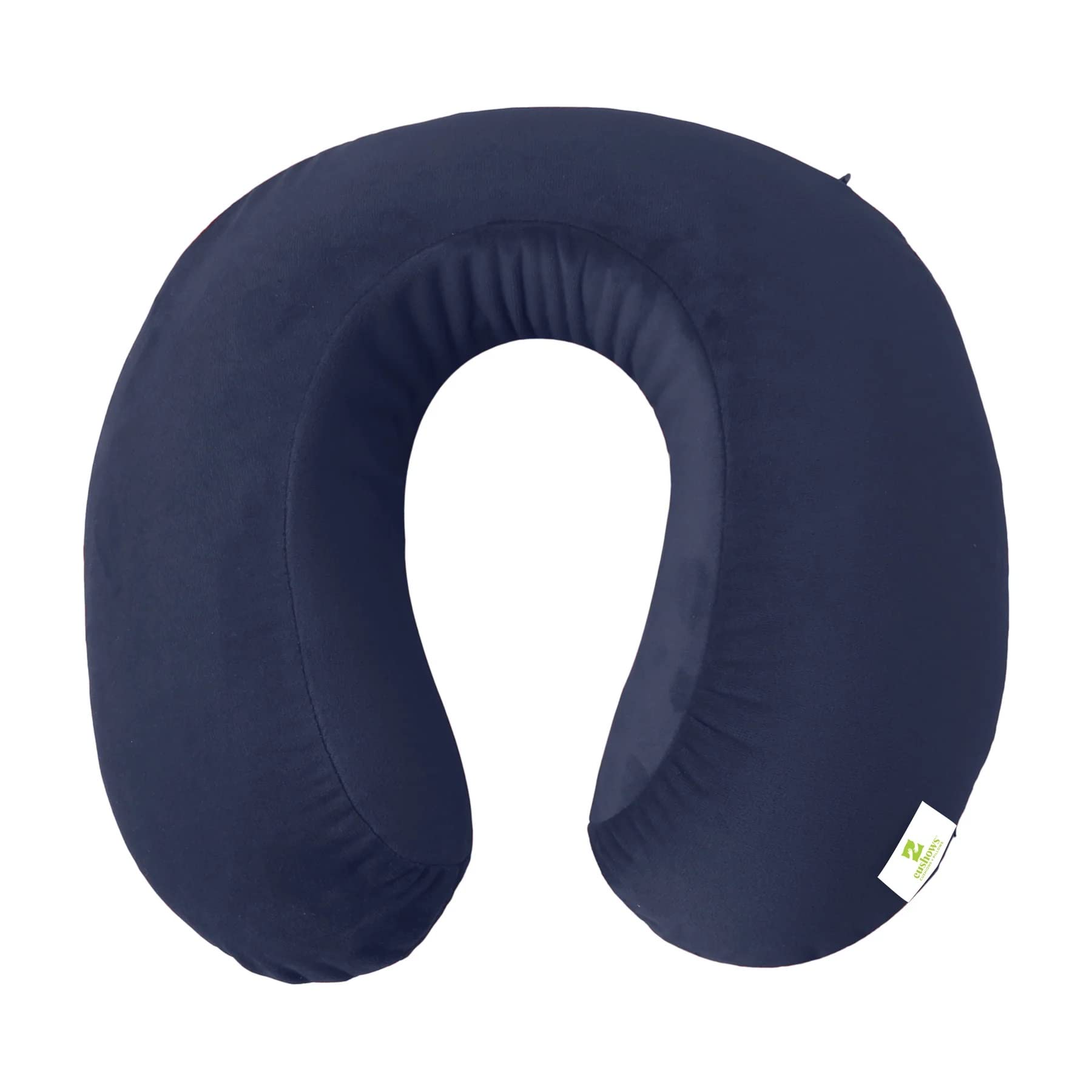 **Cushows Memory Foam Neck Pillow for Travel - Ergonomic U-Shaped Airplane, Car, Train & Bus Neck Support Pillow - Comfortable Head Rest for Men & Women (Blue) - Perfect for Long Flights, Road Trips & Commuting**