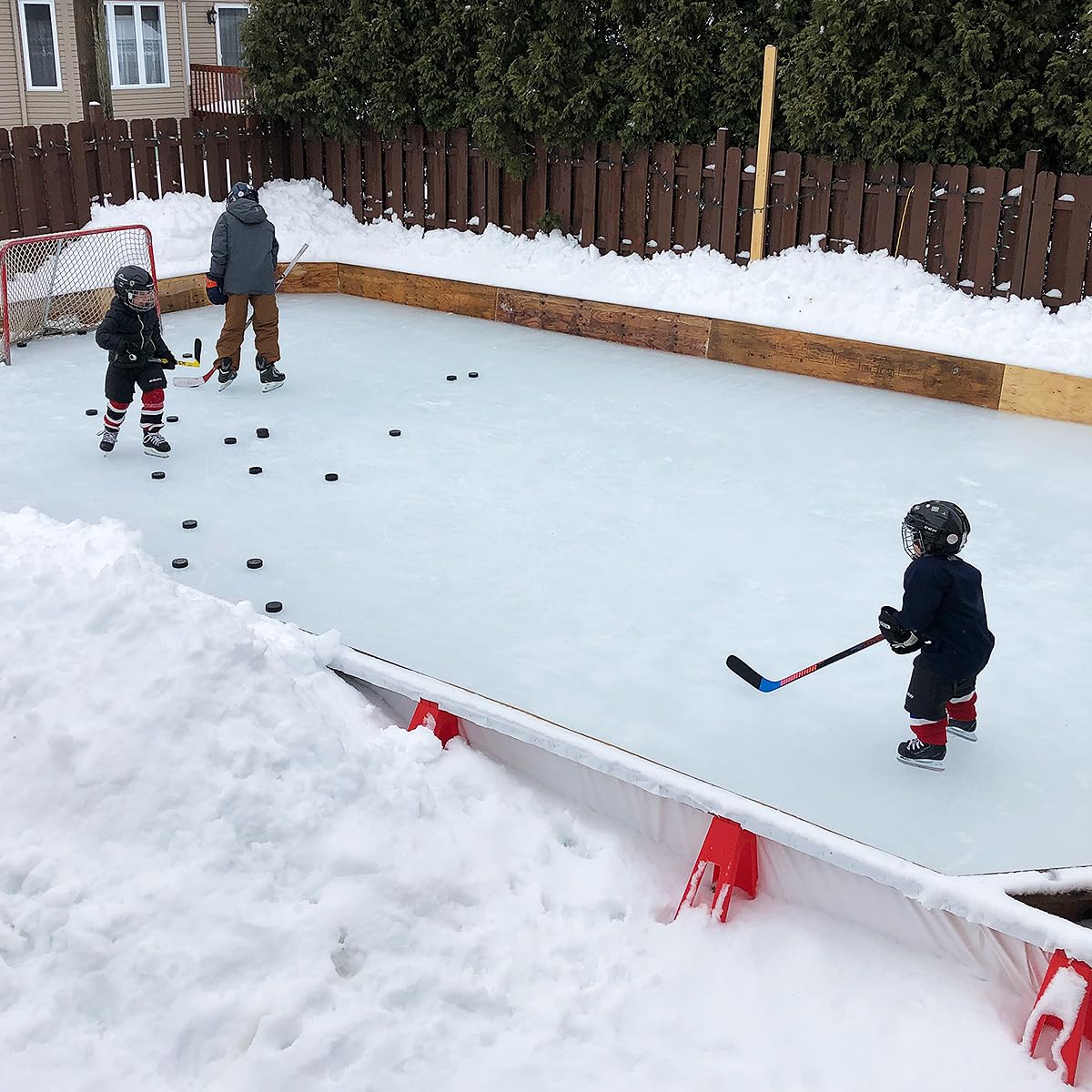 Ice N' Go Pro Backyard Ice Hockey Rink Kit - Portable DIY Ice Skating Rink for Kids & Adults - Perfect for Winter Sports, Family Fun & Outdoor Activities