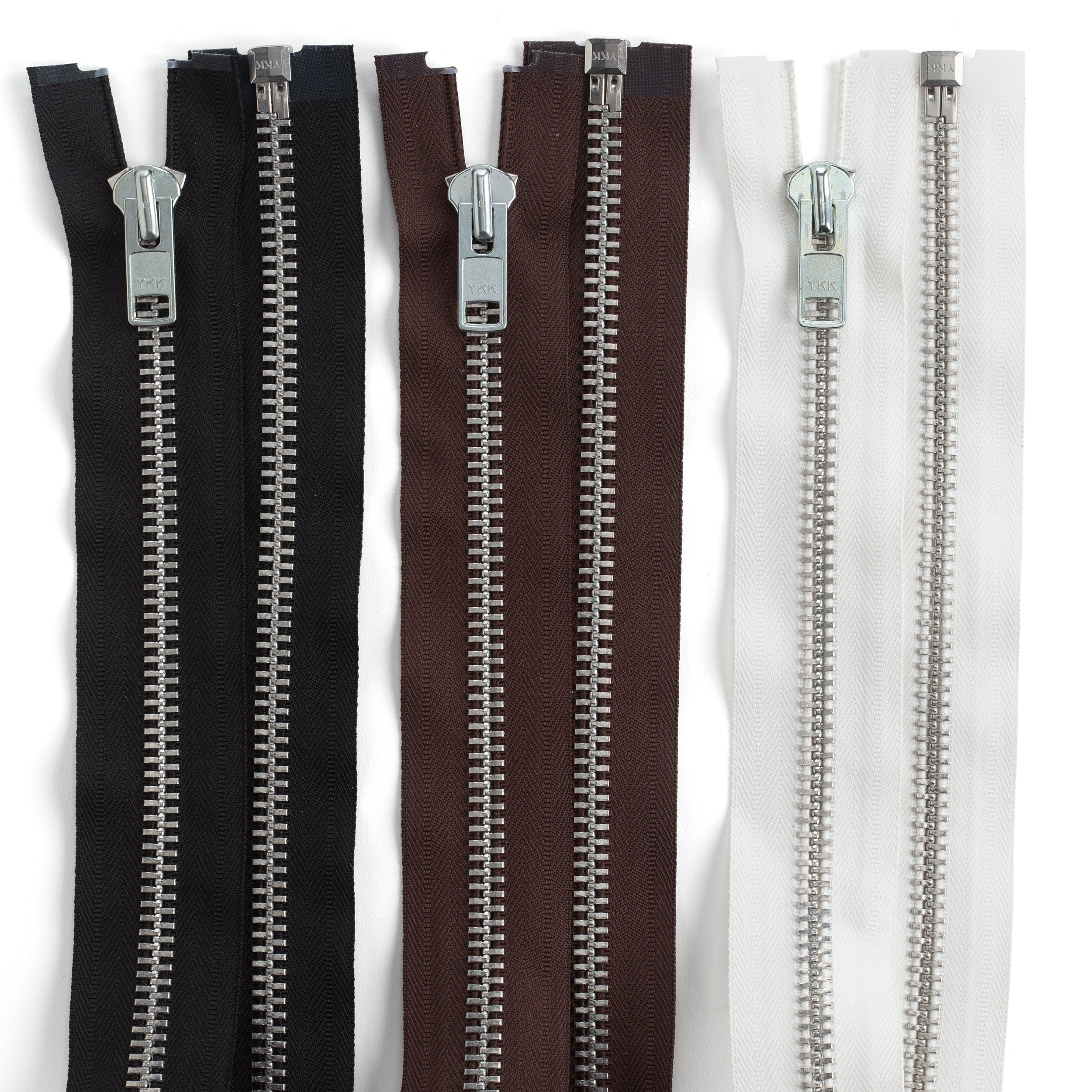 YKK #10 Heavy Duty Aluminum Complete Chap Zipper for Jackets, Pants & Outdoor Gear - Durable & Weather-Resistant for Hiking, Camping & Workwear