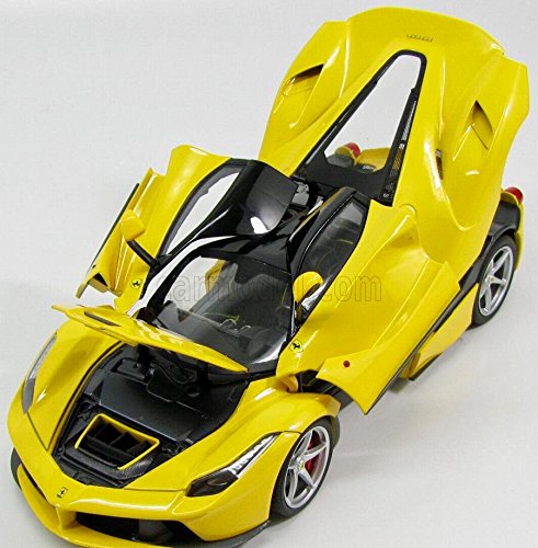 1/18 Scale Ferrari LaFerrari F70 Hybrid Diecast Model Car - Yellow with Black Top Elite Edition by Hot Wheels | Collectible Sports Car for Display, Gift, or Racing Enthusiasts