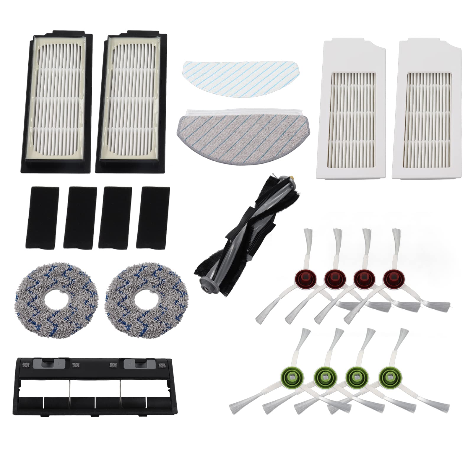 SOFW Vacuum Cleaner Mop Filter Kit - Dust Reduction Robot Cleaner Accessories, Durable for Office & Home Cleaning | Perfect for Hard Floors, Carpets & Pet Hair Removal