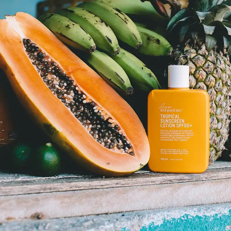 Tropical SPF50+ Sunscreen Lotion - Waterproof & Reef Safe - Broad Spectrum UVA/UVB Protection for Beach, Pool & Outdoor Activities