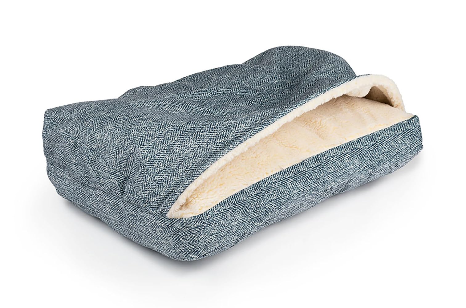 Luxury Microsuede Cozy Cave Dog Bed - Extra Large Rectangle Pet Bed for Dogs, Showdog Collection, Palmer Indigo | Perfect for Indoor Use, Crate Training & Cold Weather Comfort