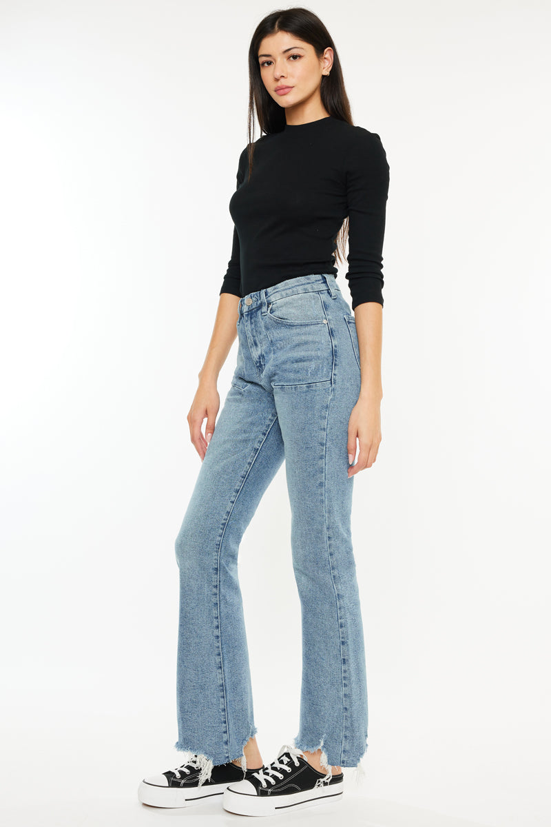 Hawthorne High Rise Flare Jeans for Women - Petite Fit, Comfortable Stretch Denim Pants for Casual Wear & Everyday Outfits