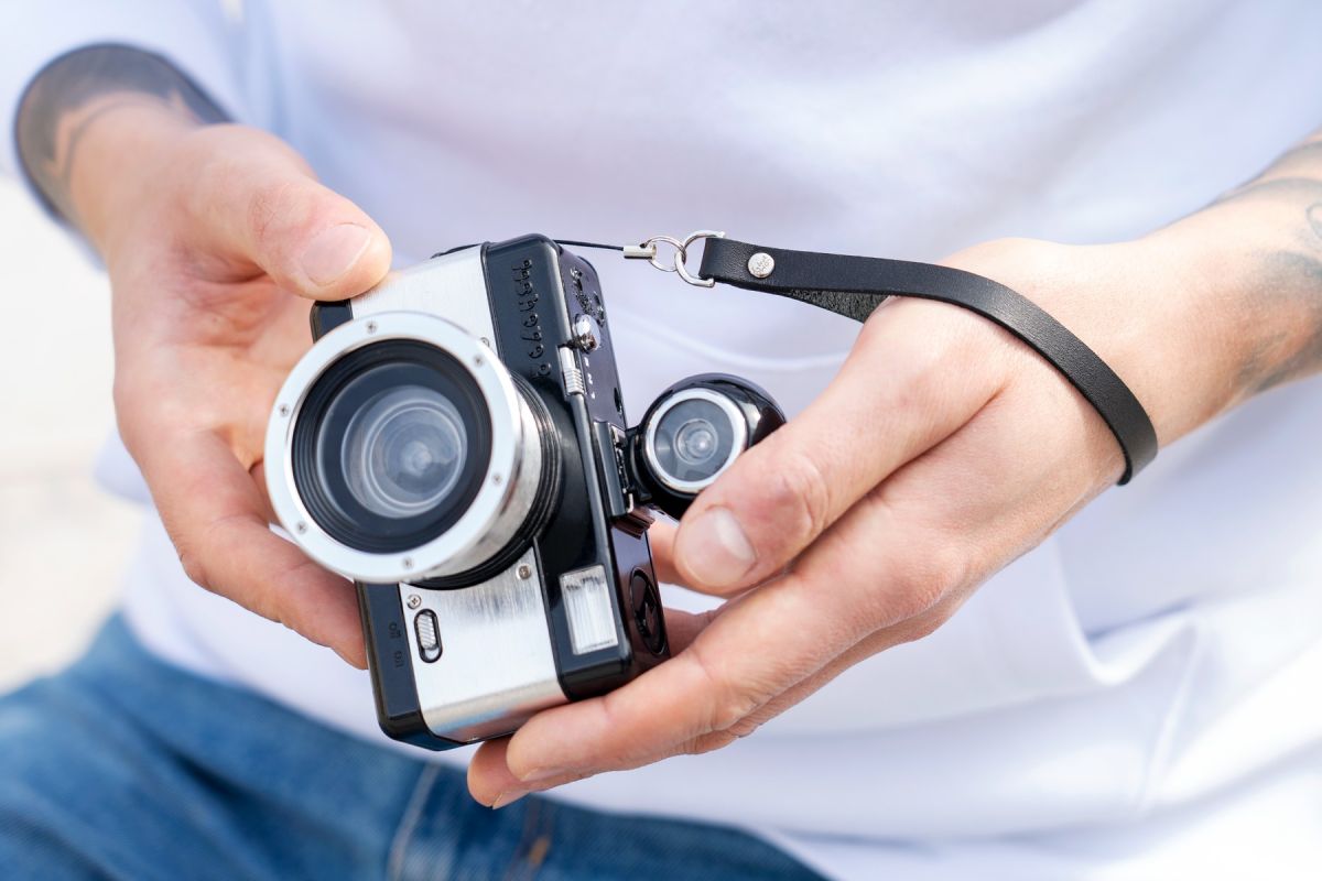 Lomography Black Leather Wrist Strap for Camera - Durable Adjustable Hand Strap for DSLR, Mirrorless & Film Cameras - Perfect for Travel, Photography & Everyday Use
