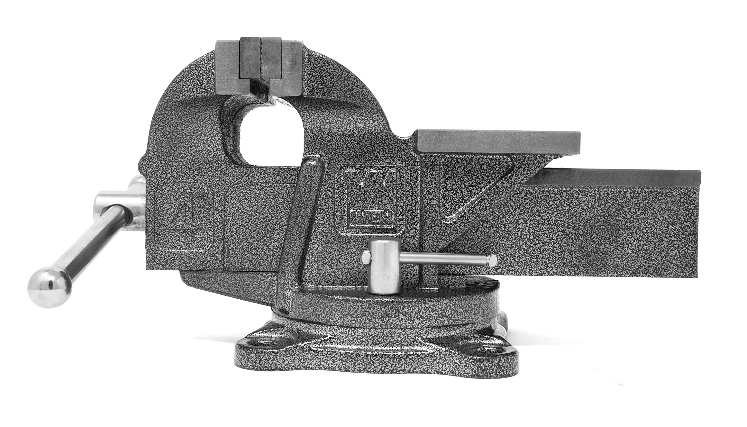 4-Inch WEN Cast Iron Bench Vise with Swivel Base - Heavy Duty Workbench Clamp for Woodworking, Metalworking & DIY Projects