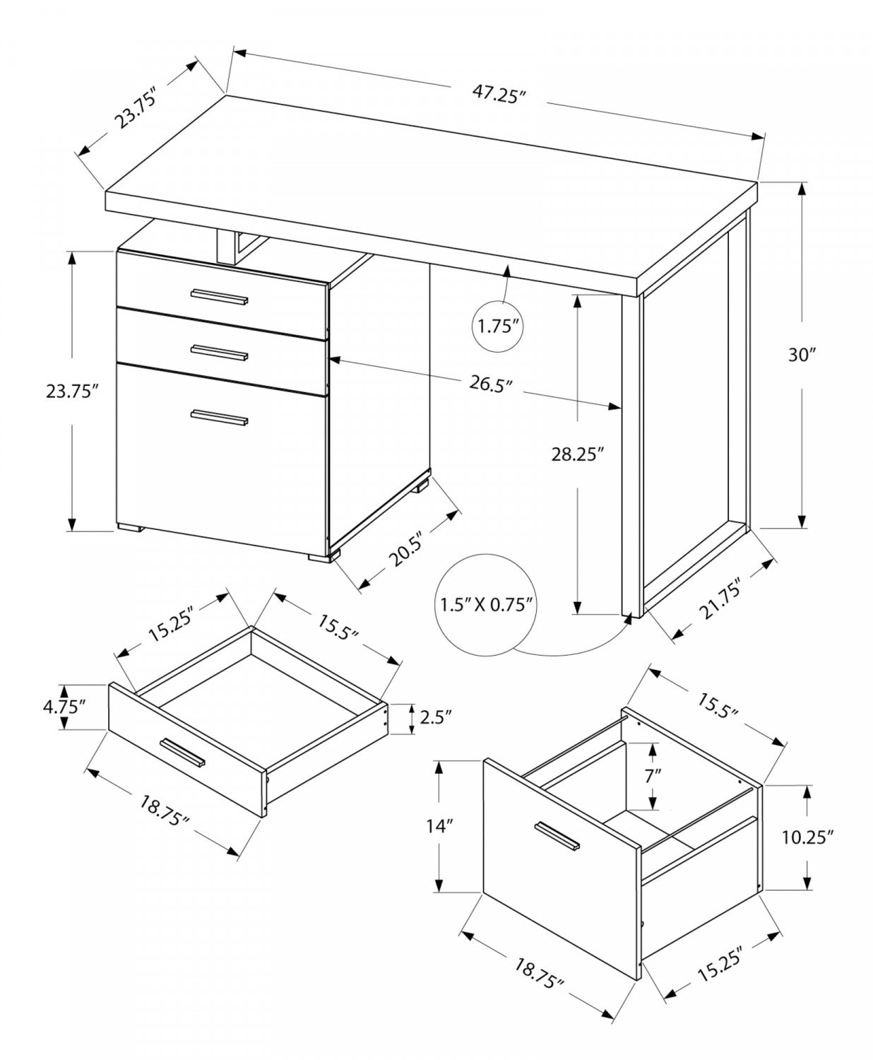 Olen Desk - Modern White Office Desk for Home & Workspace | Ergonomic Study & Computer Desk for Small Spaces