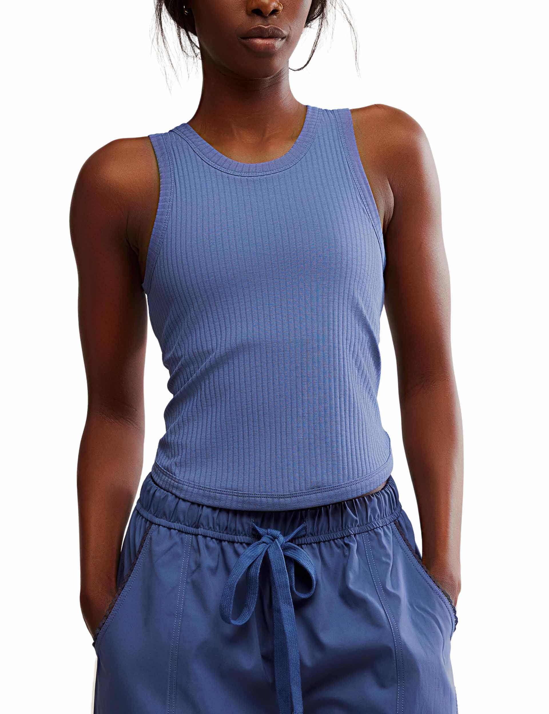 Comeback Tank Top - Blue Indigo | Women's Casual & Workout T-Shirt for Gym, Yoga, and Everyday Wear